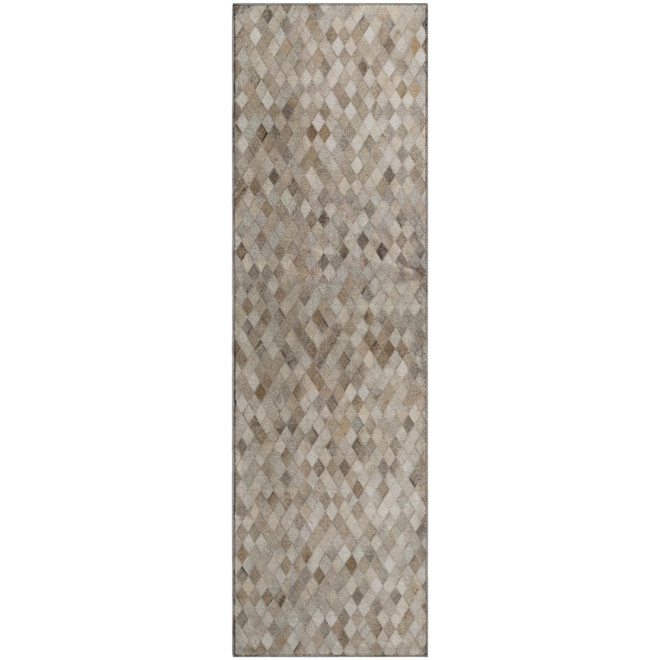 Florence Machine Washable Cowhide Gray Rug 2'3" x 7'6" #shape_Runner