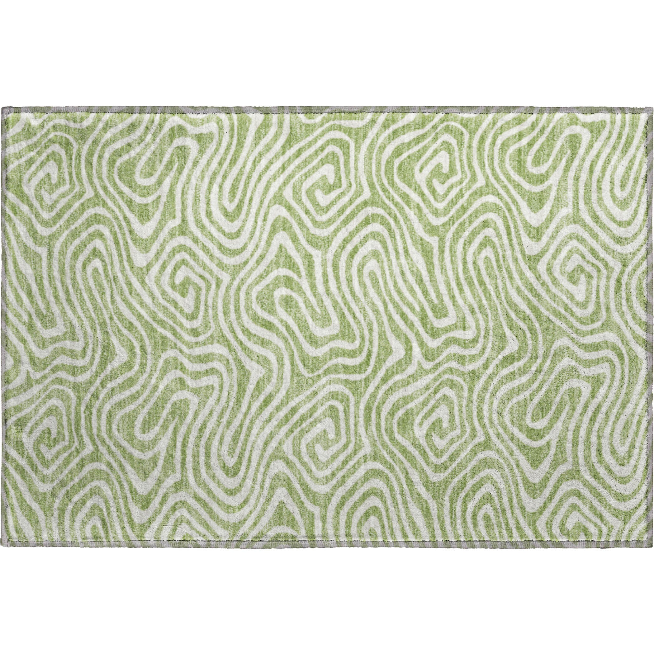 Montevideo Machine Washable Transitional Aloe Green Rug 1'8" x 2'6" #shape_Rectangle