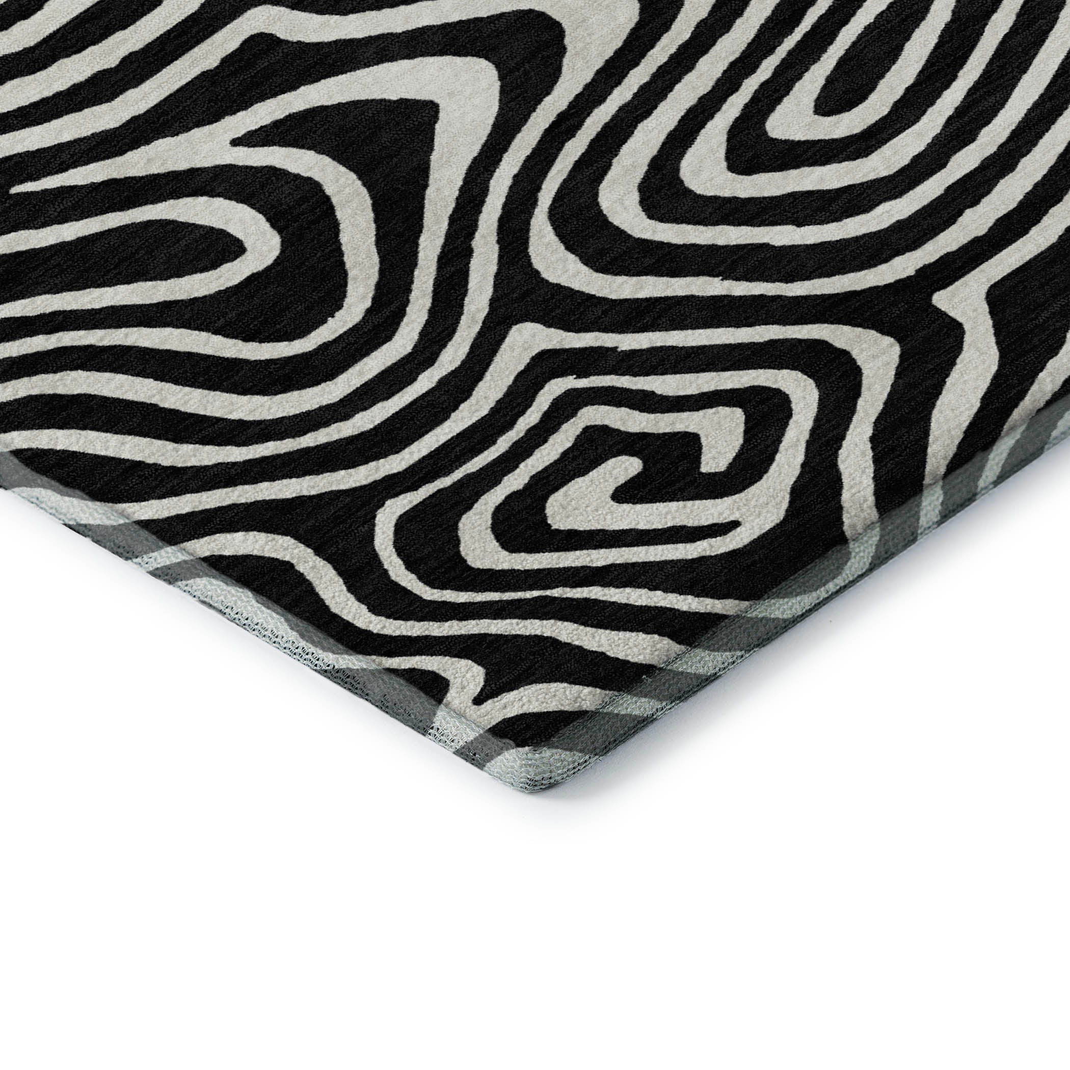 Montevideo Machine Washable Transitional Black Rug 1'8" x 2'6" #shape_Rectangle