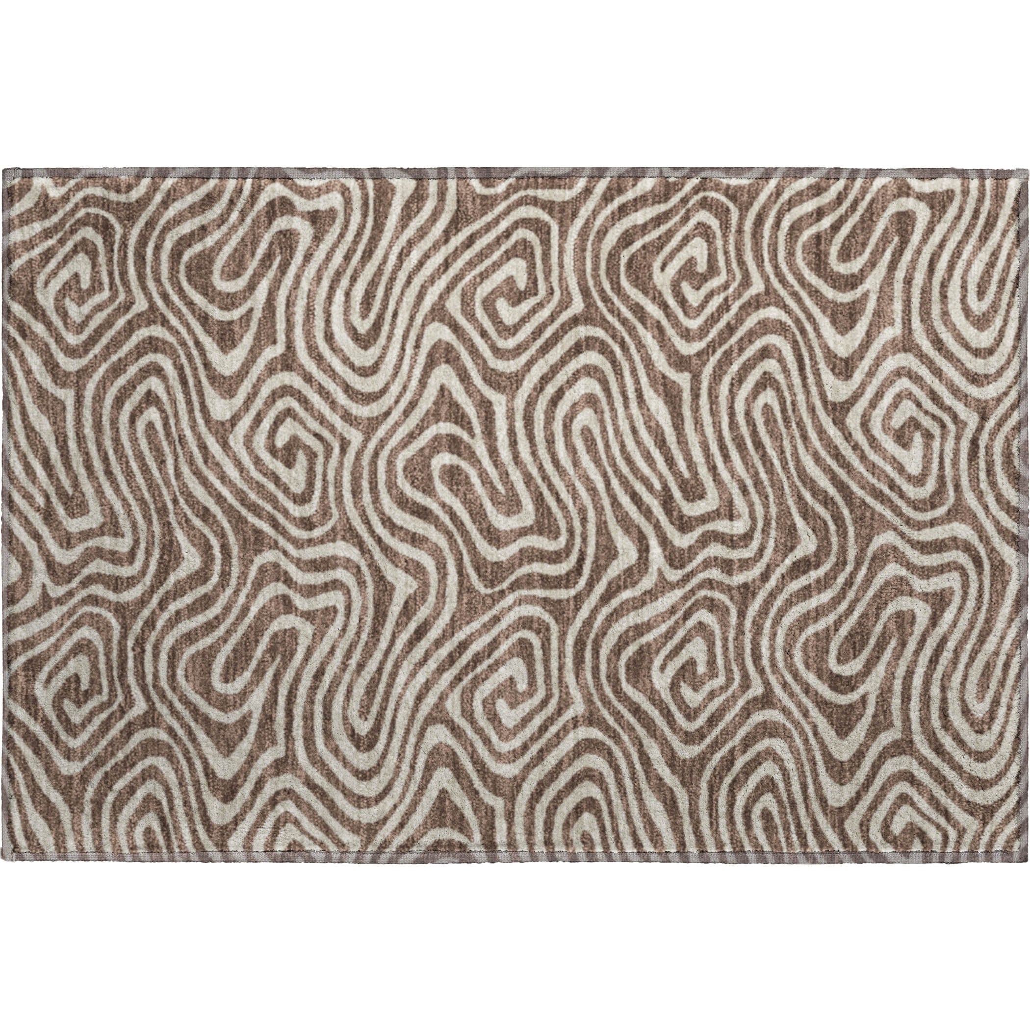Montevideo Machine Washable Transitional Brown Rug 1'8" x 2'6" #shape_Rectangle