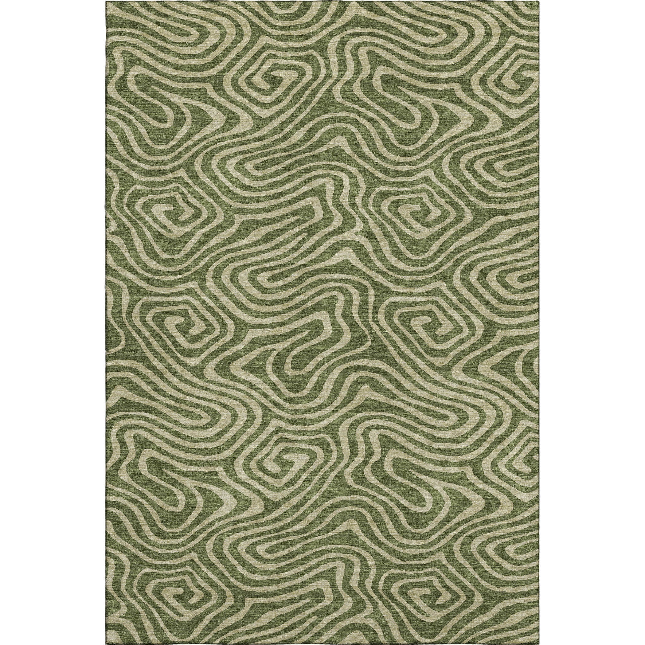 Montevideo Machine Washable Transitional Olive Green Rug 2'6" x 3'10" #shape_Rectangle