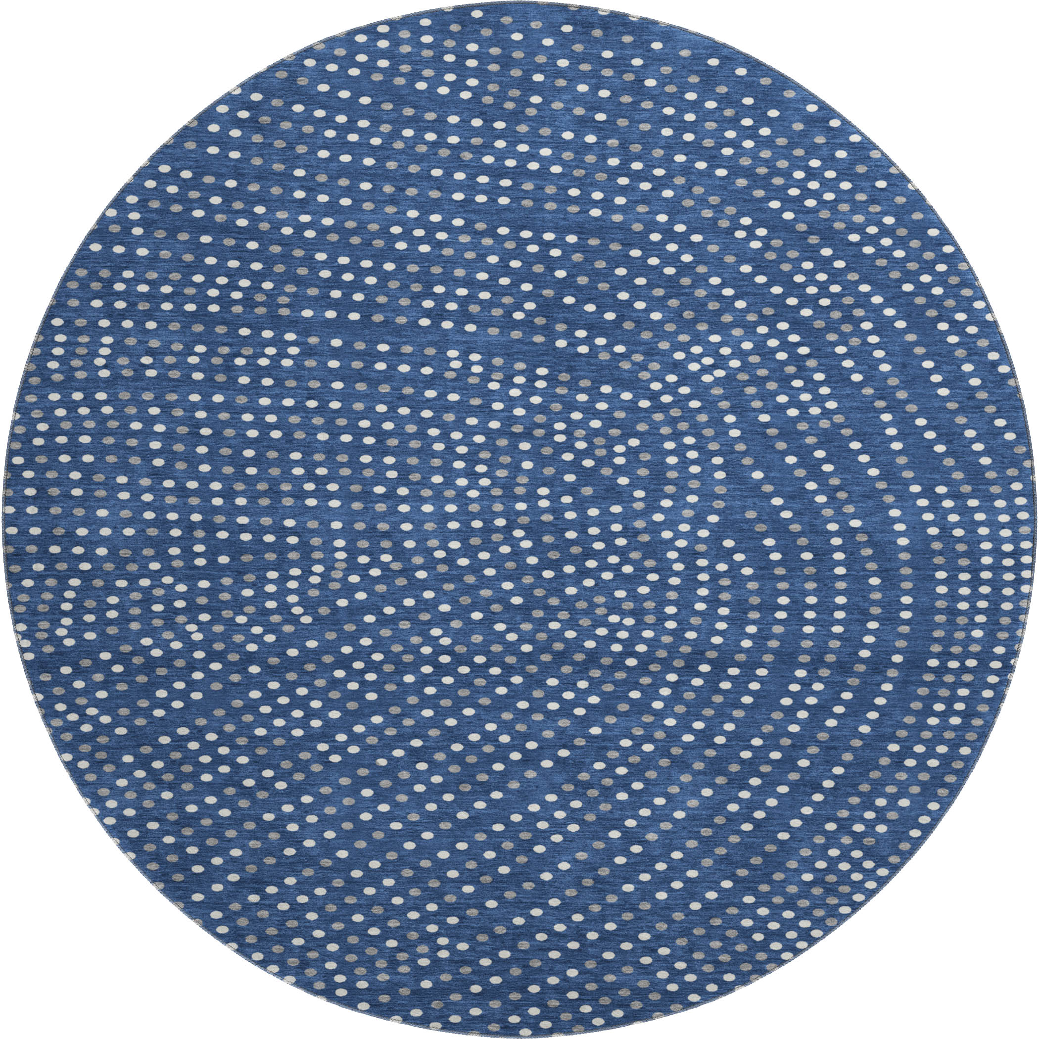 Sarajevo Machine Washable Transitional Navy Blue Rug 8' x 8' #shape_Round