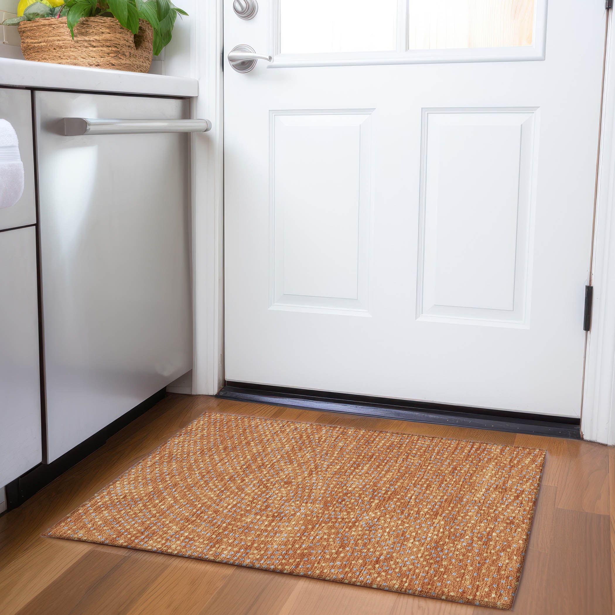 Sarajevo Machine Washable Transitional Paprika Orange Rug 1'8" x 2'6" #shape_Rectangle