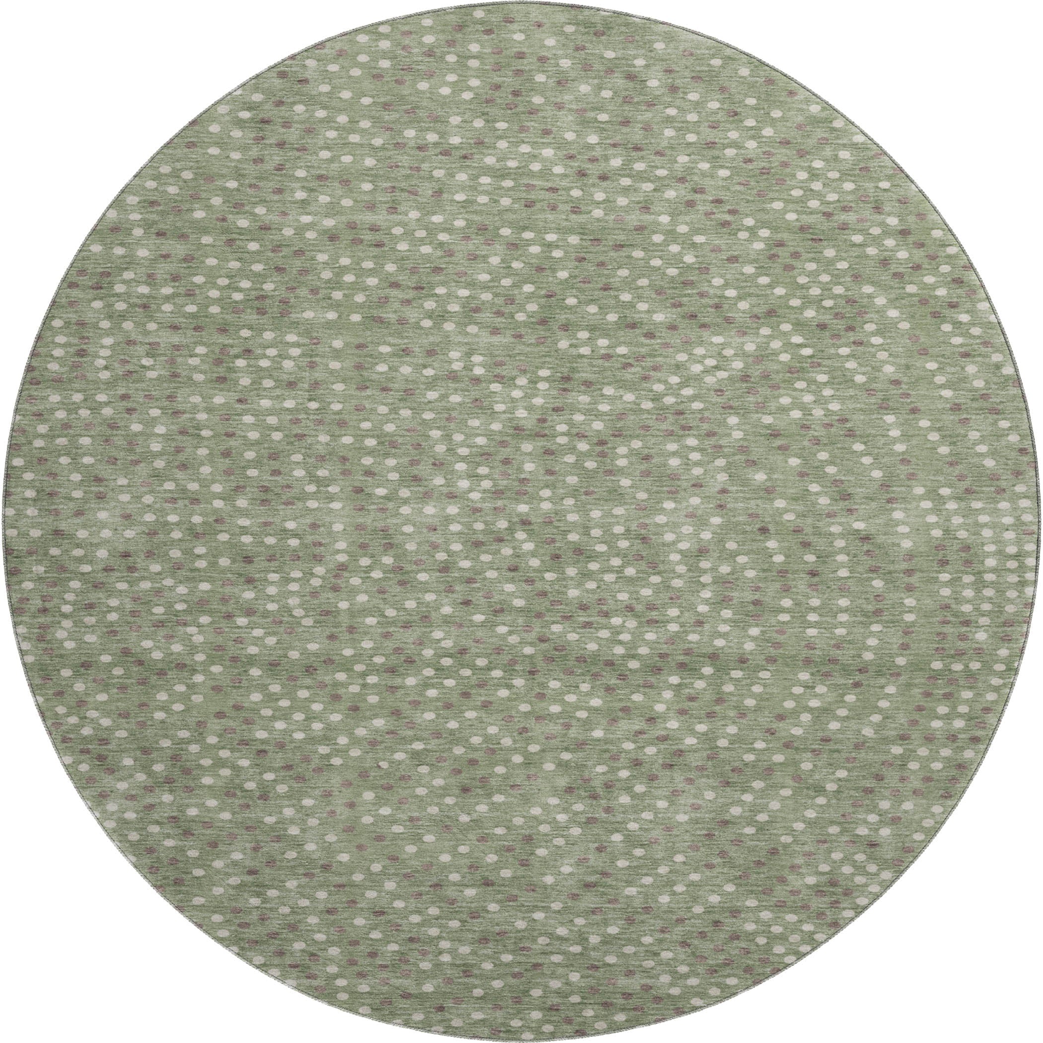 Sarajevo Machine Washable Transitional Sage Green Rug 8' x 8' #shape_Round