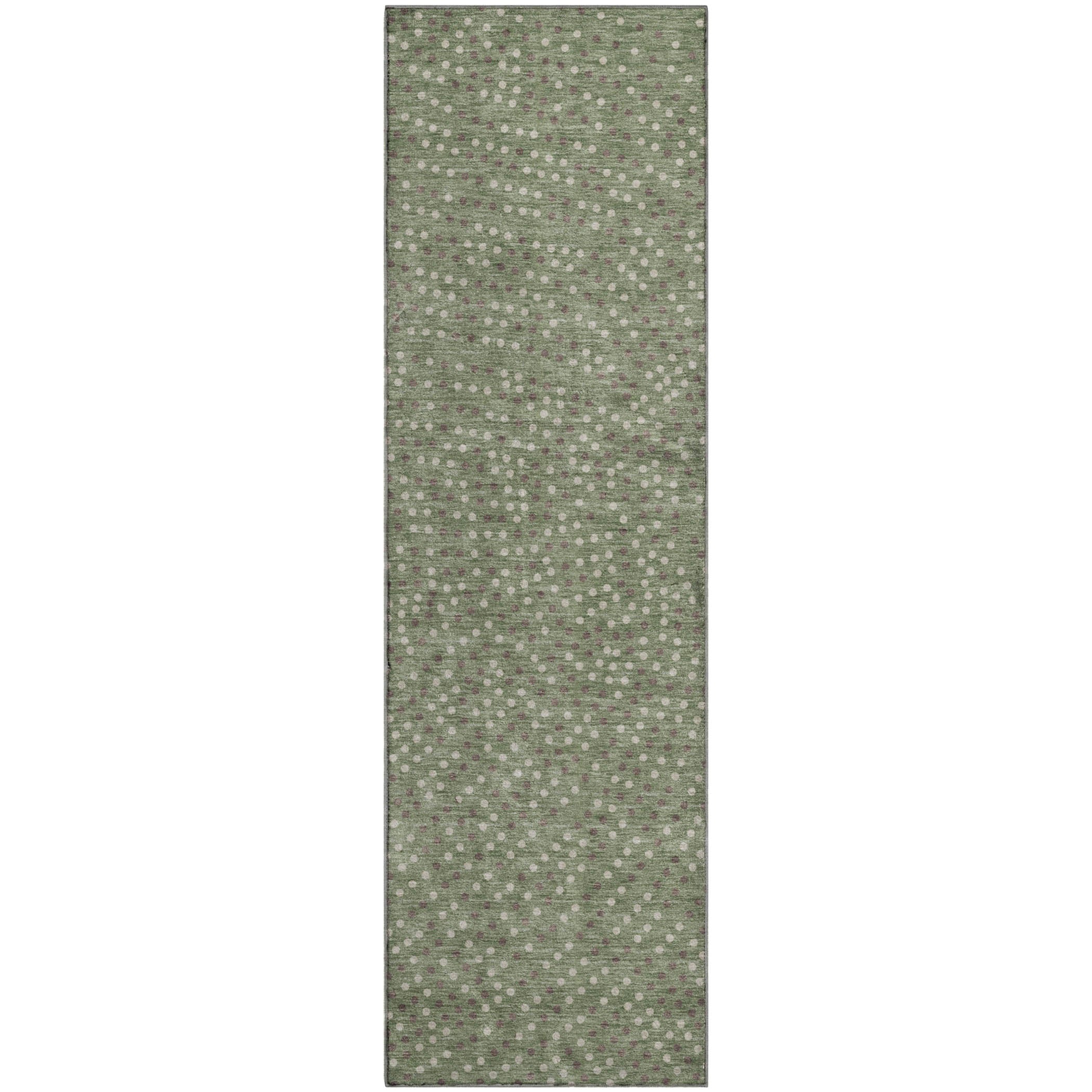 Sarajevo Machine Washable Transitional Sage Green Rug 2'3" x 7'6" #shape_Runner