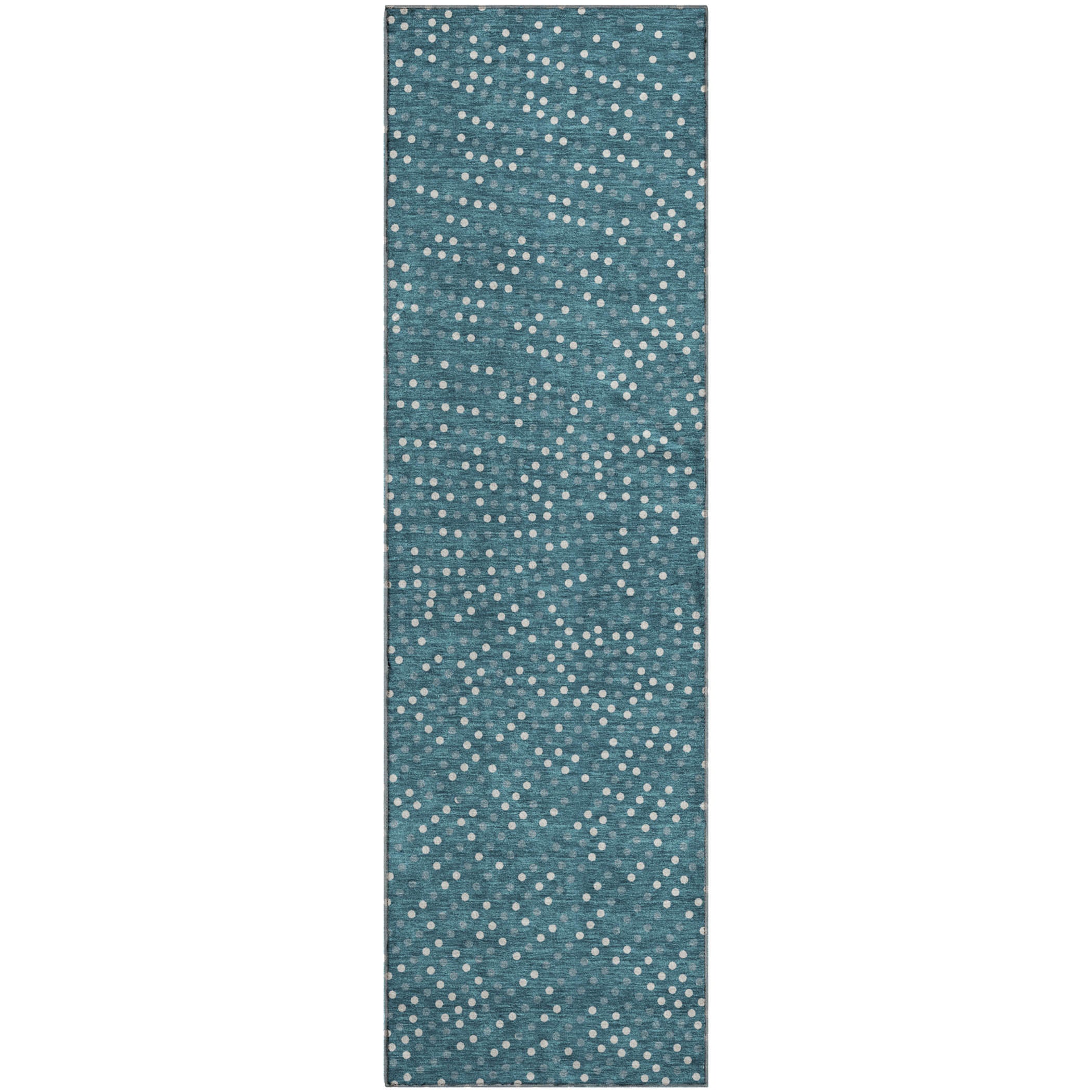 Sarajevo Machine Washable Transitional Teal Rug 2'3" x 7'6" #shape_Runner