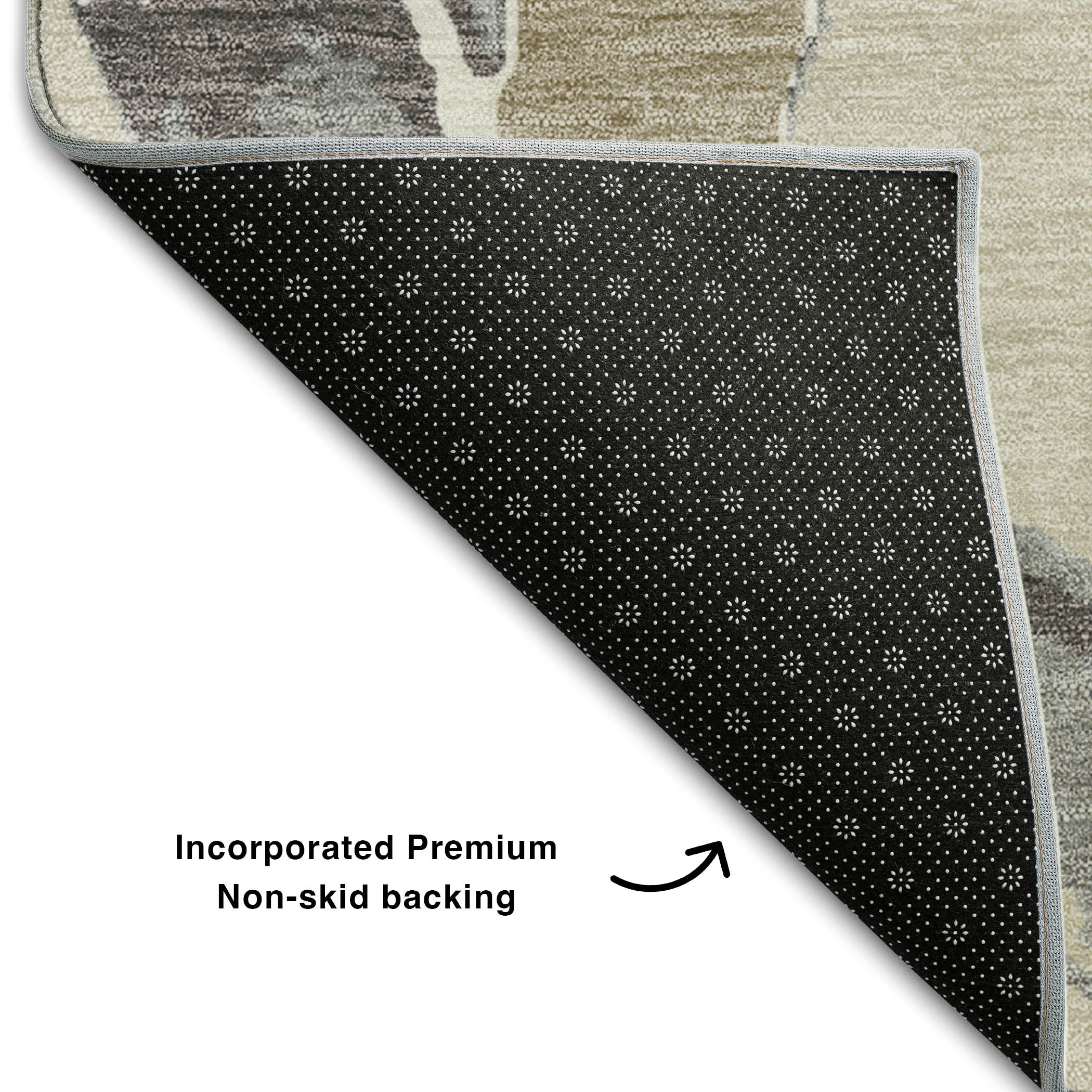 Istanbul Machine Washable Transitional Beige Brown Rug 1'8" x 2'6" #shape_Rectangle
