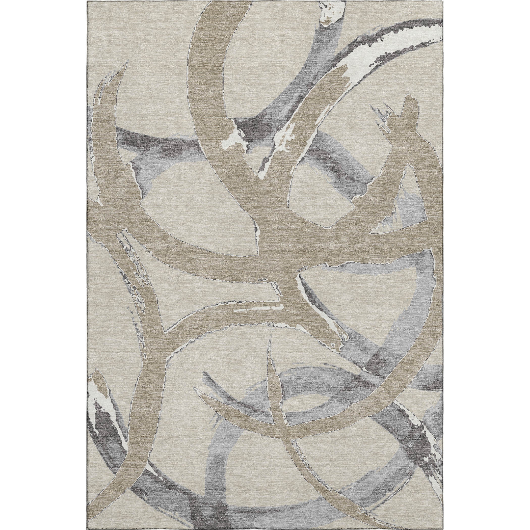 Istanbul Machine Washable Transitional Beige Brown Rug 2'6" x 3'10" #shape_Rectangle