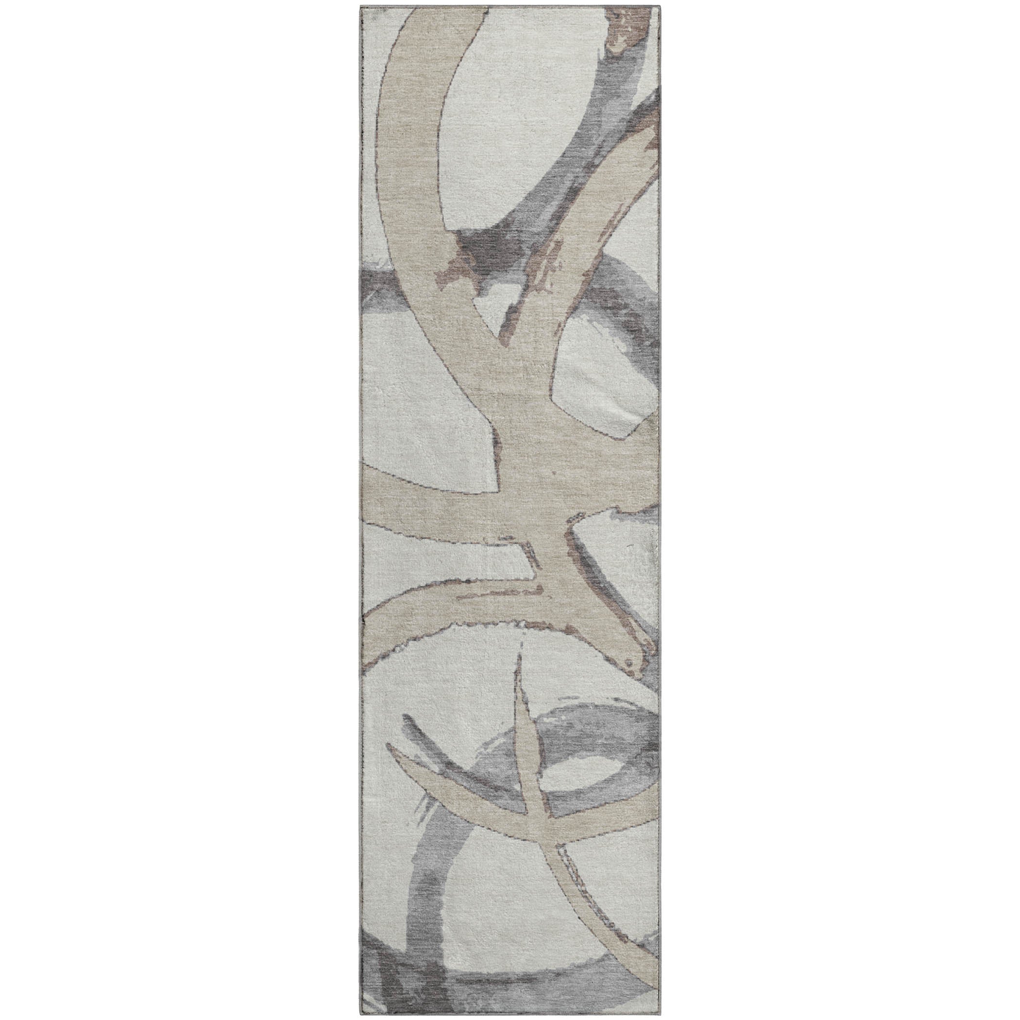 Istanbul Machine Washable Transitional Ivory Rug 2'3" x 7'6" #shape_Runner