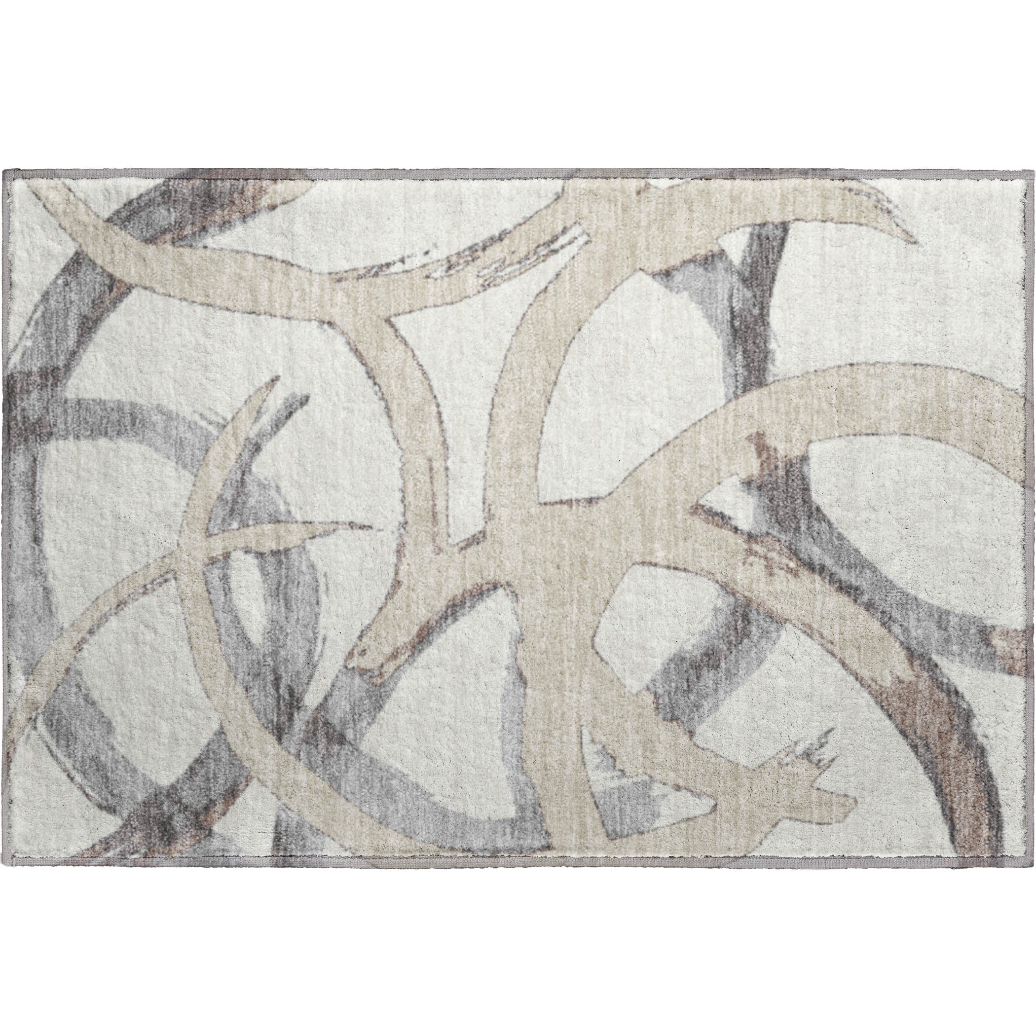 Istanbul Machine Washable Transitional Ivory Rug 1'8" x 2'6" #shape_Rectangle