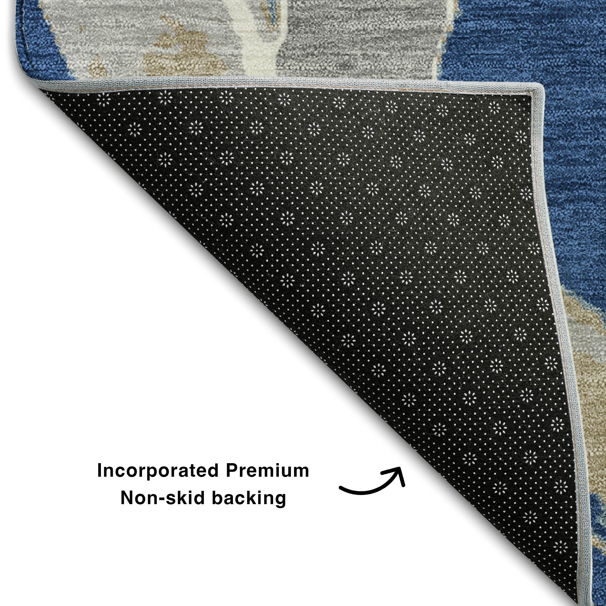 Istanbul Machine Washable Transitional Navy Blue Rug 1'8" x 2'6" #shape_Rectangle