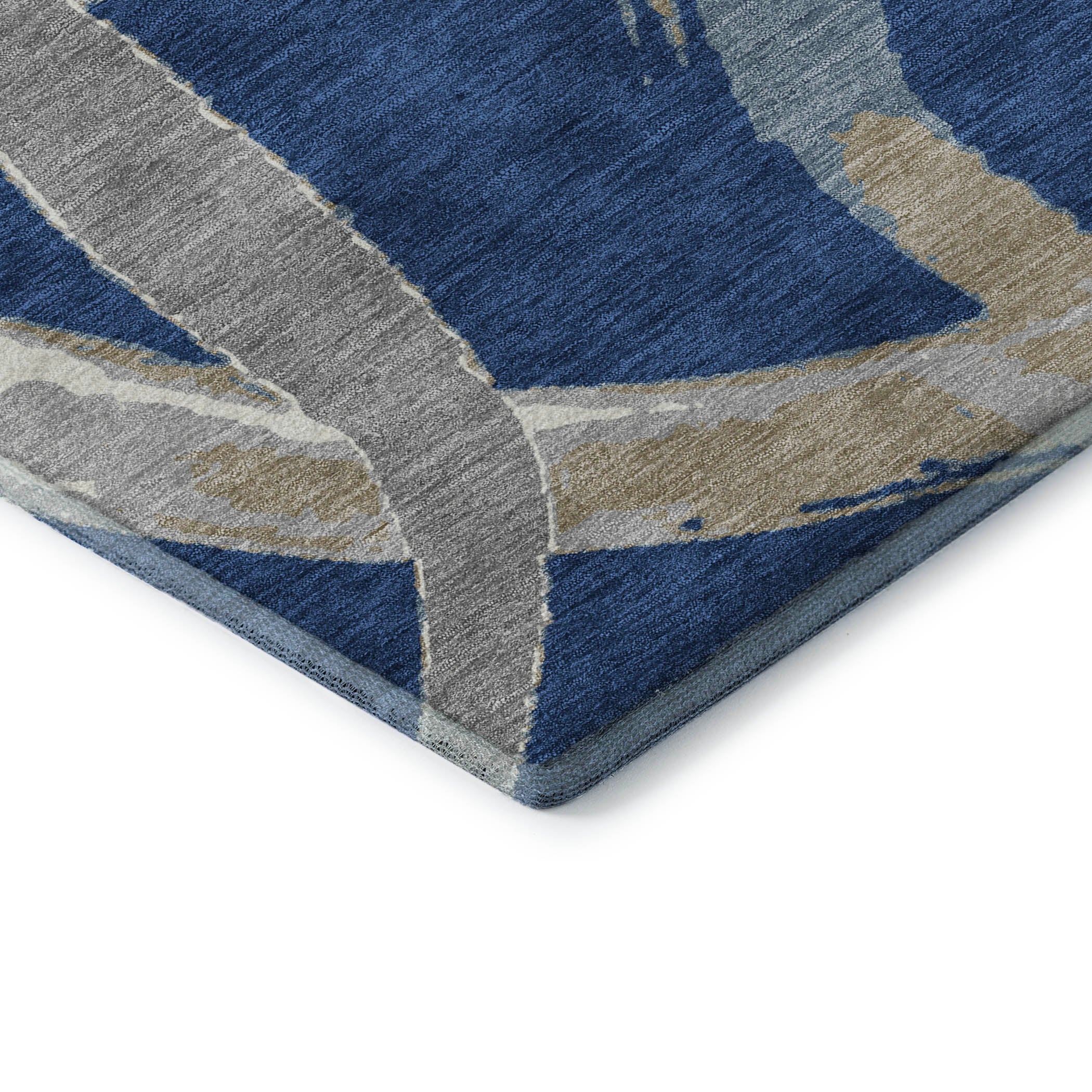 Istanbul Machine Washable Transitional Navy Blue Rug 1'8" x 2'6" #shape_Rectangle