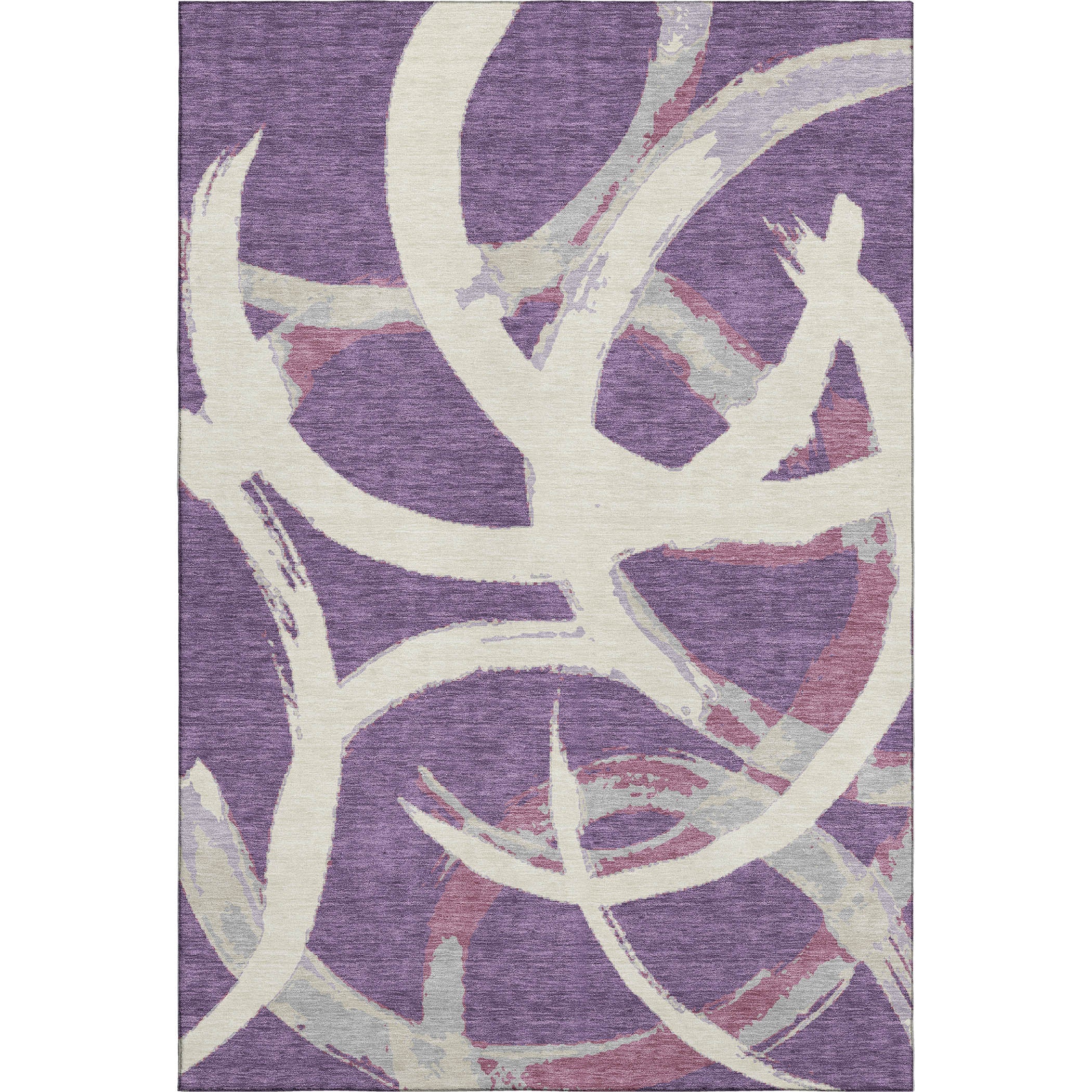 Istanbul Machine Washable Transitional Purple Rug 2'6" x 3'10" #shape_Rectangle