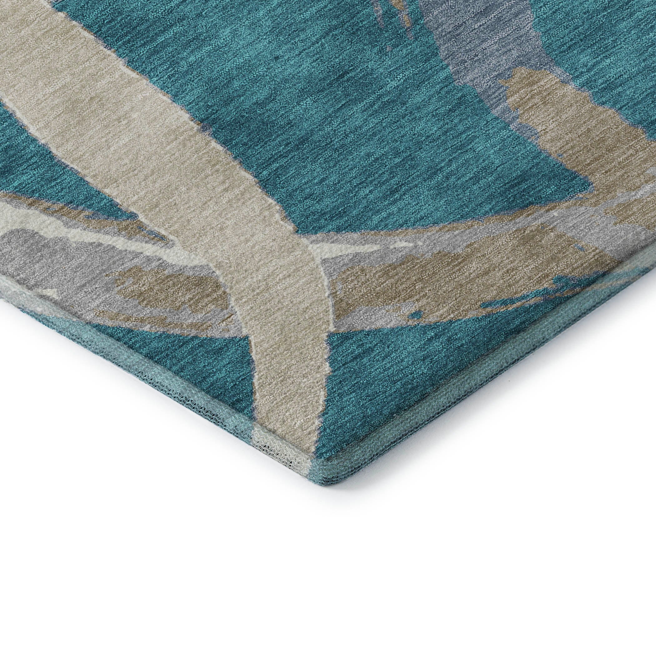 Istanbul Machine Washable Transitional Teal Rug 1'8" x 2'6" #shape_Rectangle