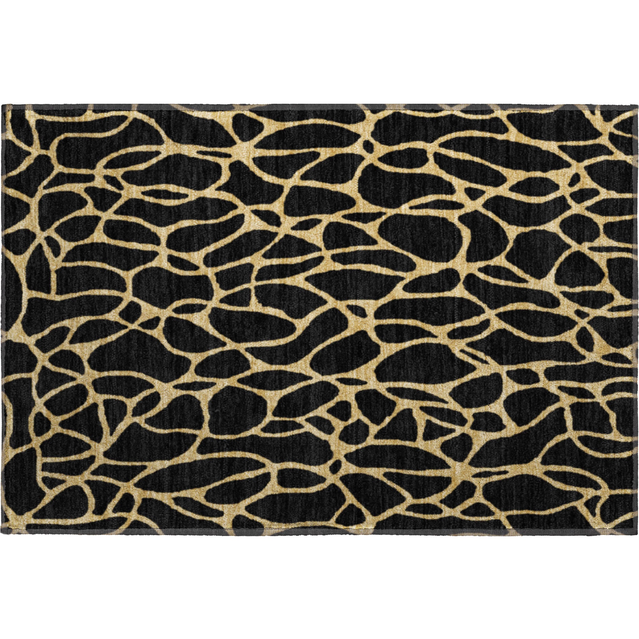 Santorini Machine Washable Transitional Black Rug 1'8" x 2'6" #shape_Rectangle