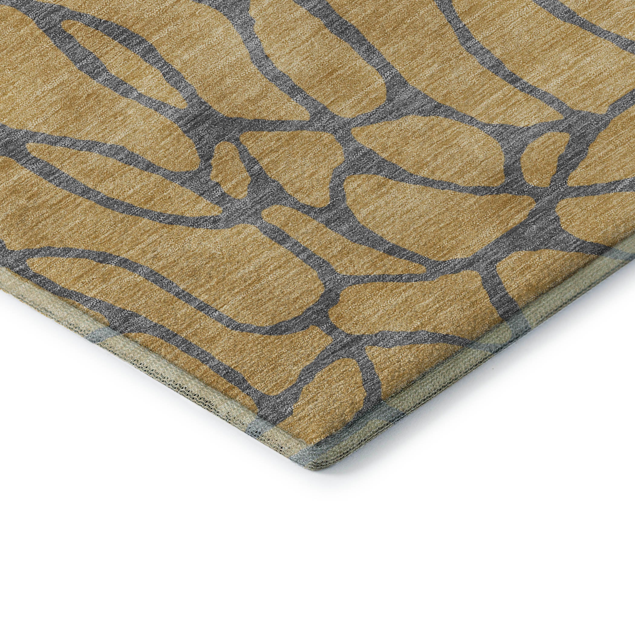 Santorini Machine Washable Transitional Gold Rug 1'8" x 2'6" #shape_Rectangle