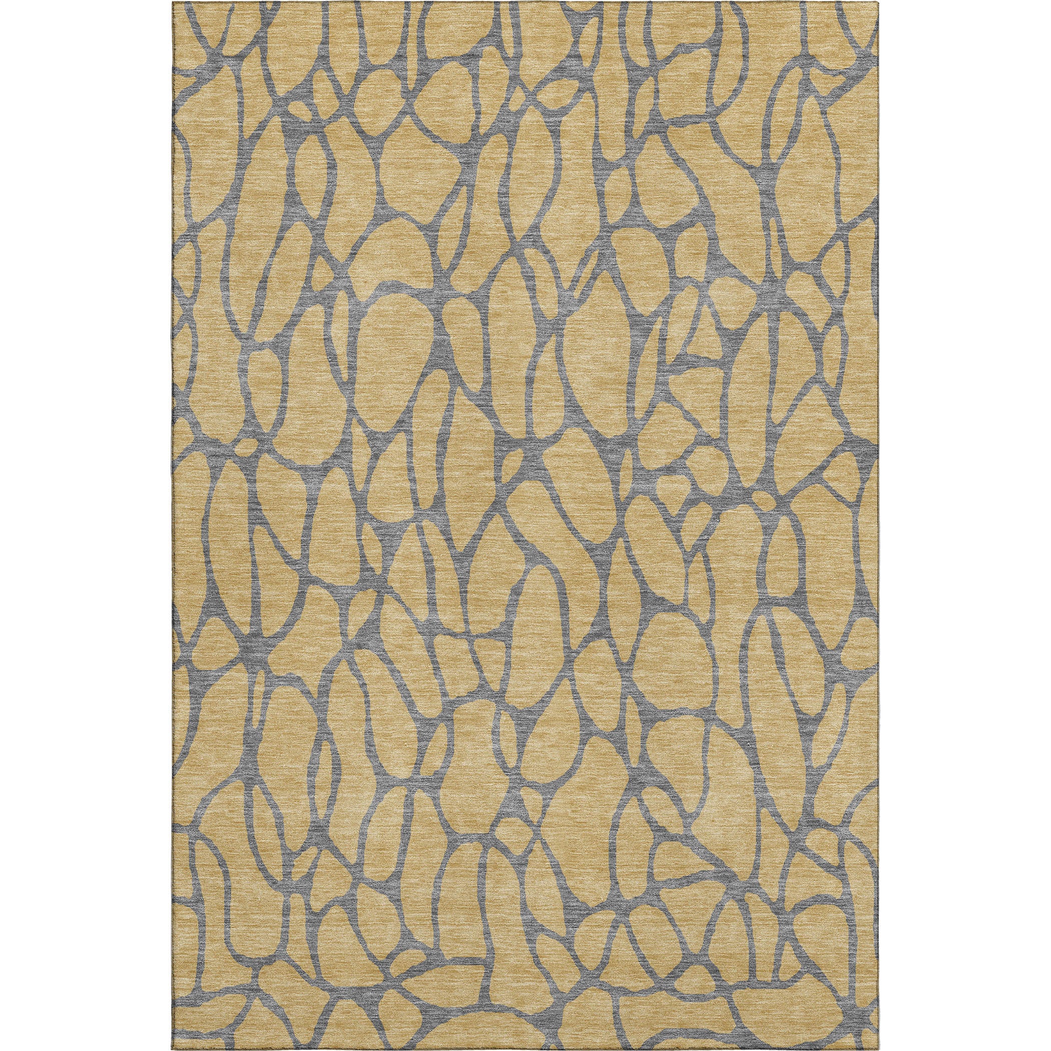 Santorini Machine Washable Transitional Gold Rug 2'6" x 3'10" #shape_Rectangle