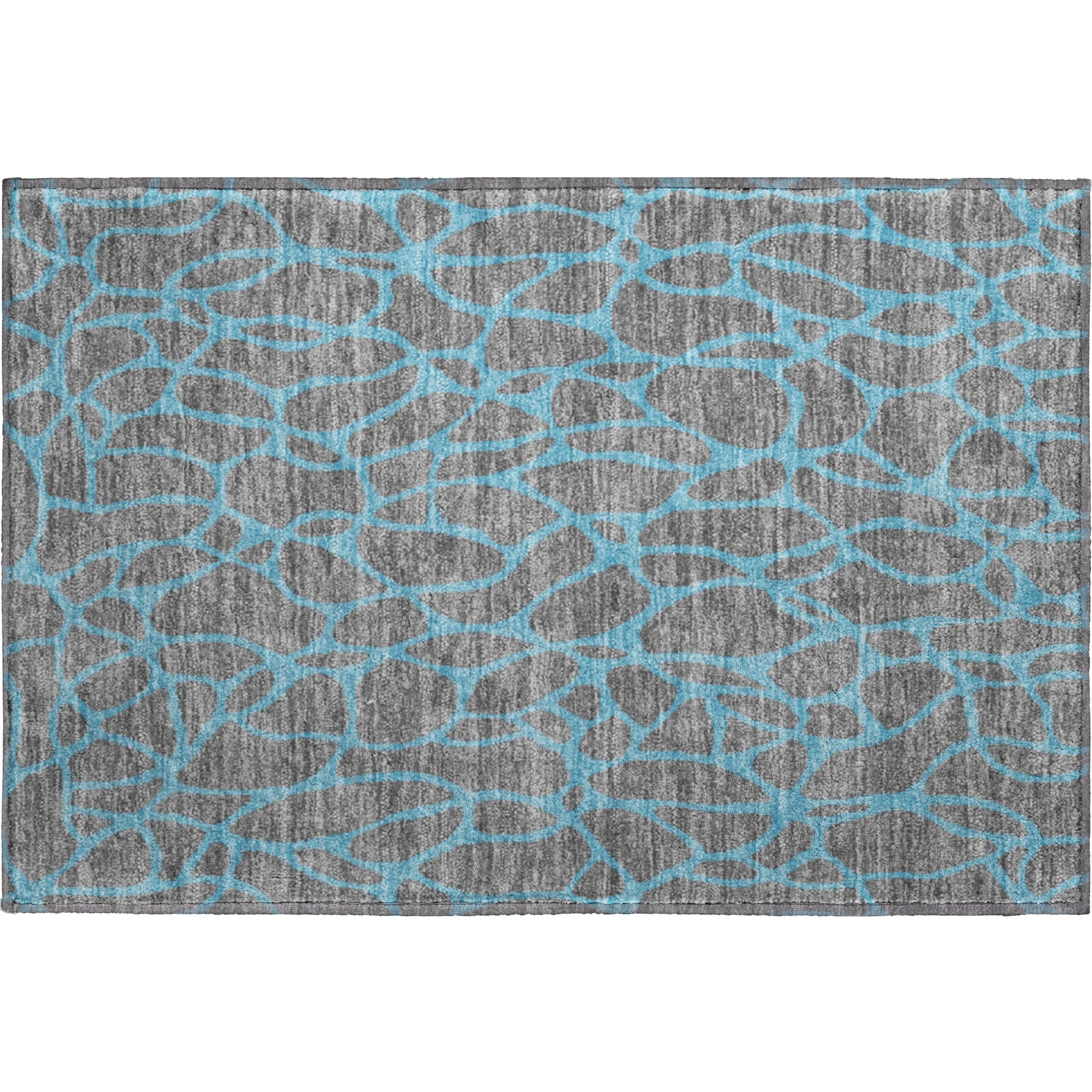 Santorini Machine Washable Transitional Gray Rug 1'8" x 2'6" #shape_Rectangle