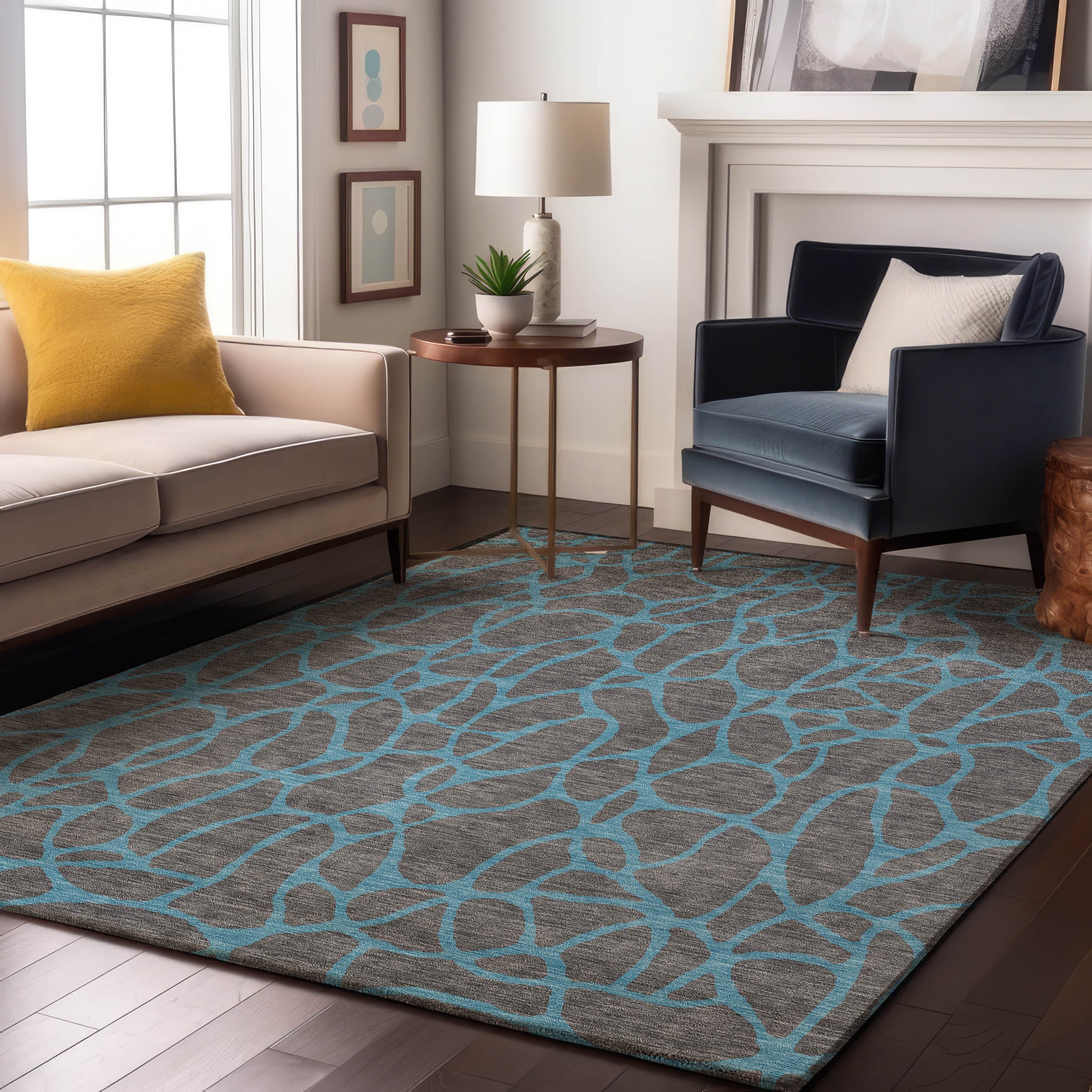 Santorini Machine Washable Transitional Gray Rug 2'6" x 3'10" #shape_Rectangle
