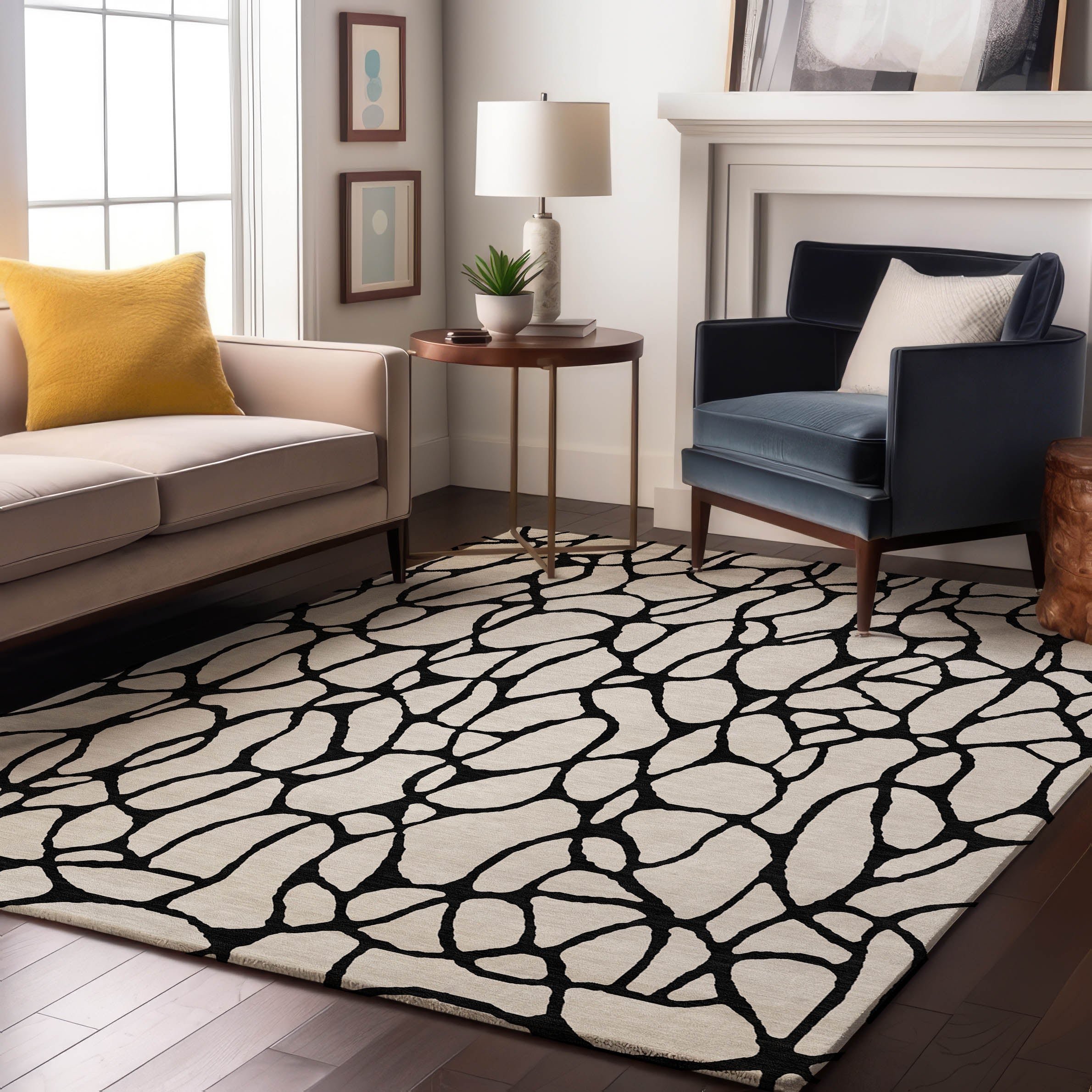Santorini Machine Washable Transitional Ivory Rug 2'6" x 3'10" #shape_Rectangle