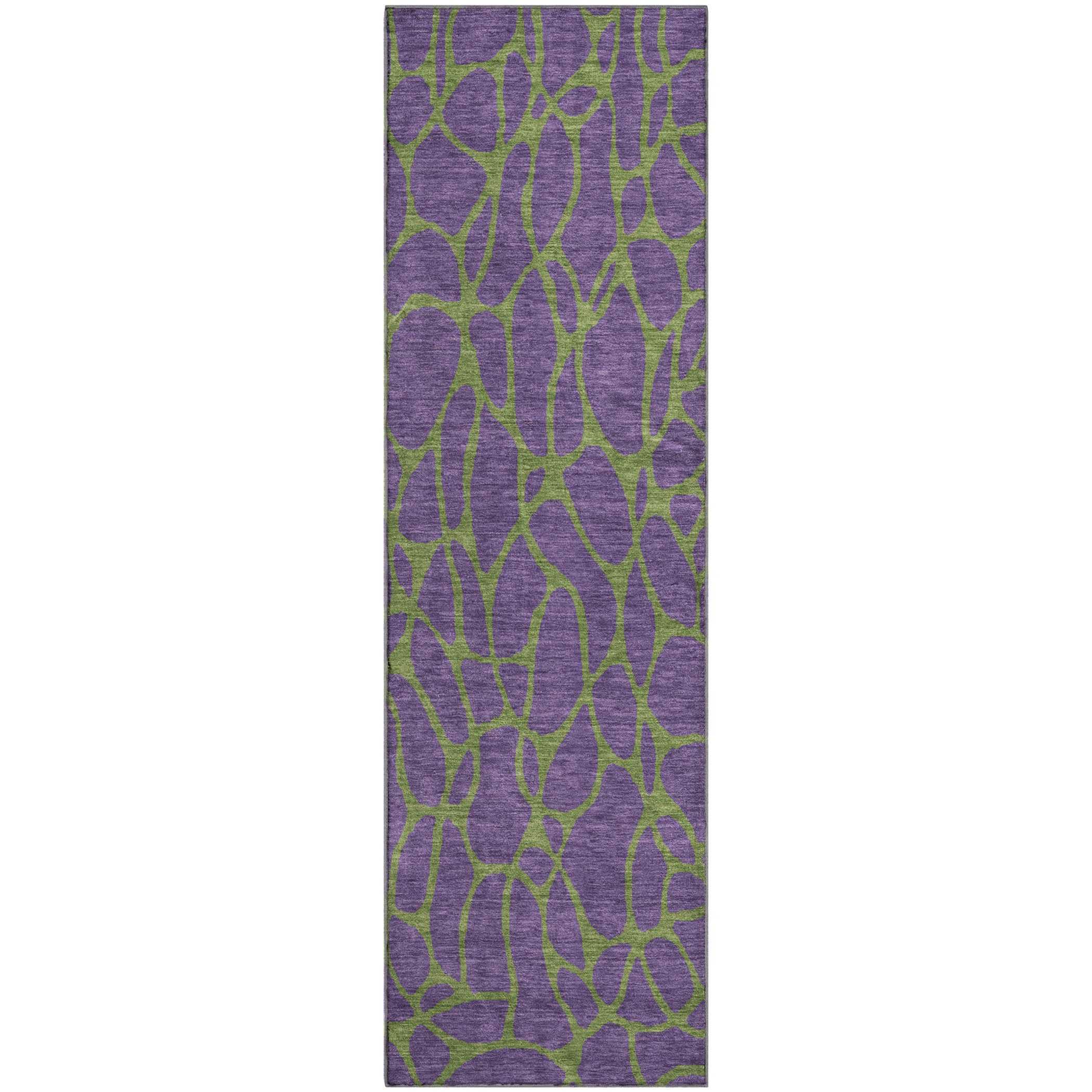 Santorini Machine Washable Transitional Purple Rug 2'3" x 7'6" #shape_Runner