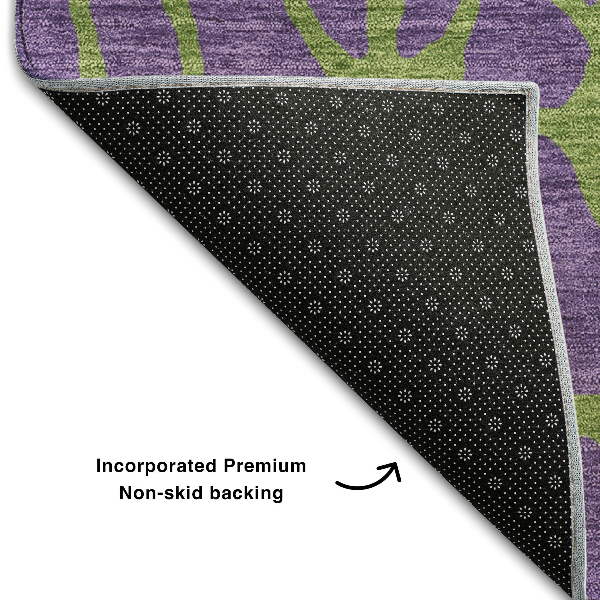 Santorini Machine Washable Transitional Purple Rug 1'8" x 2'6" #shape_Rectangle