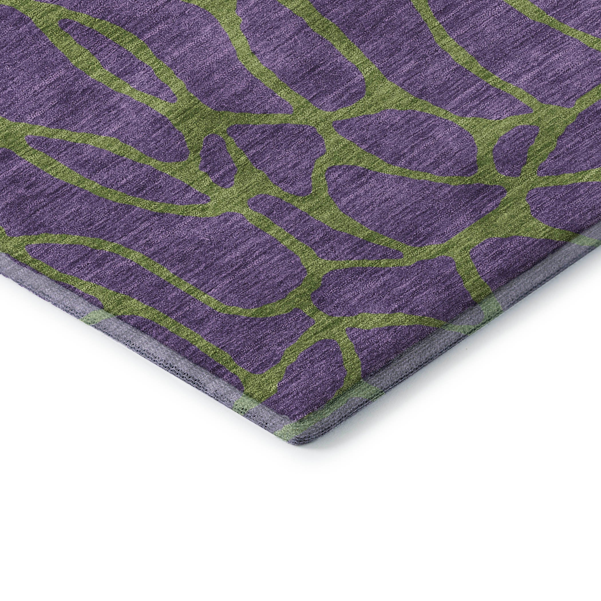 Santorini Machine Washable Transitional Purple Rug 1'8" x 2'6" #shape_Rectangle