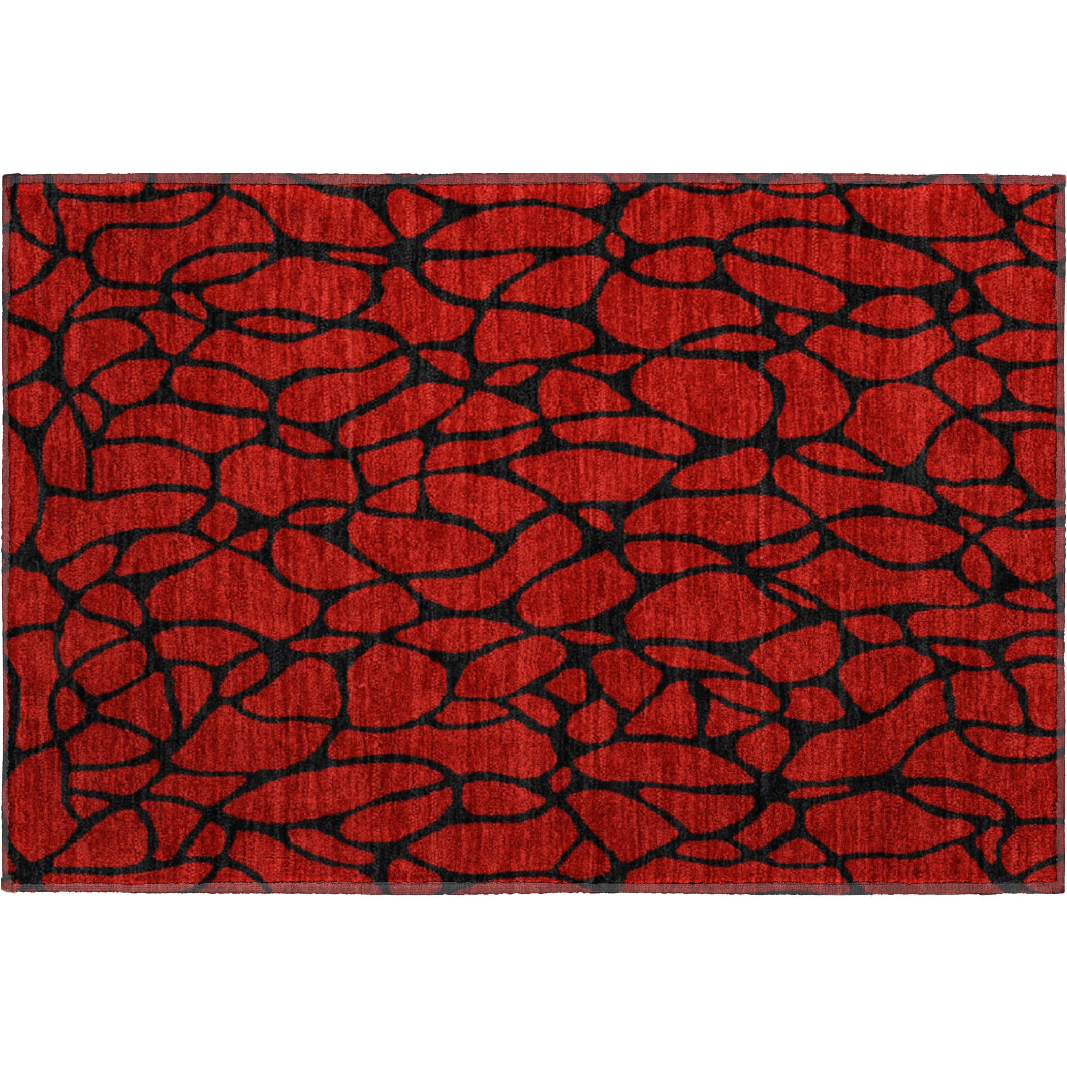 Santorini Machine Washable Transitional Red Rug 1'8" x 2'6" #shape_Rectangle