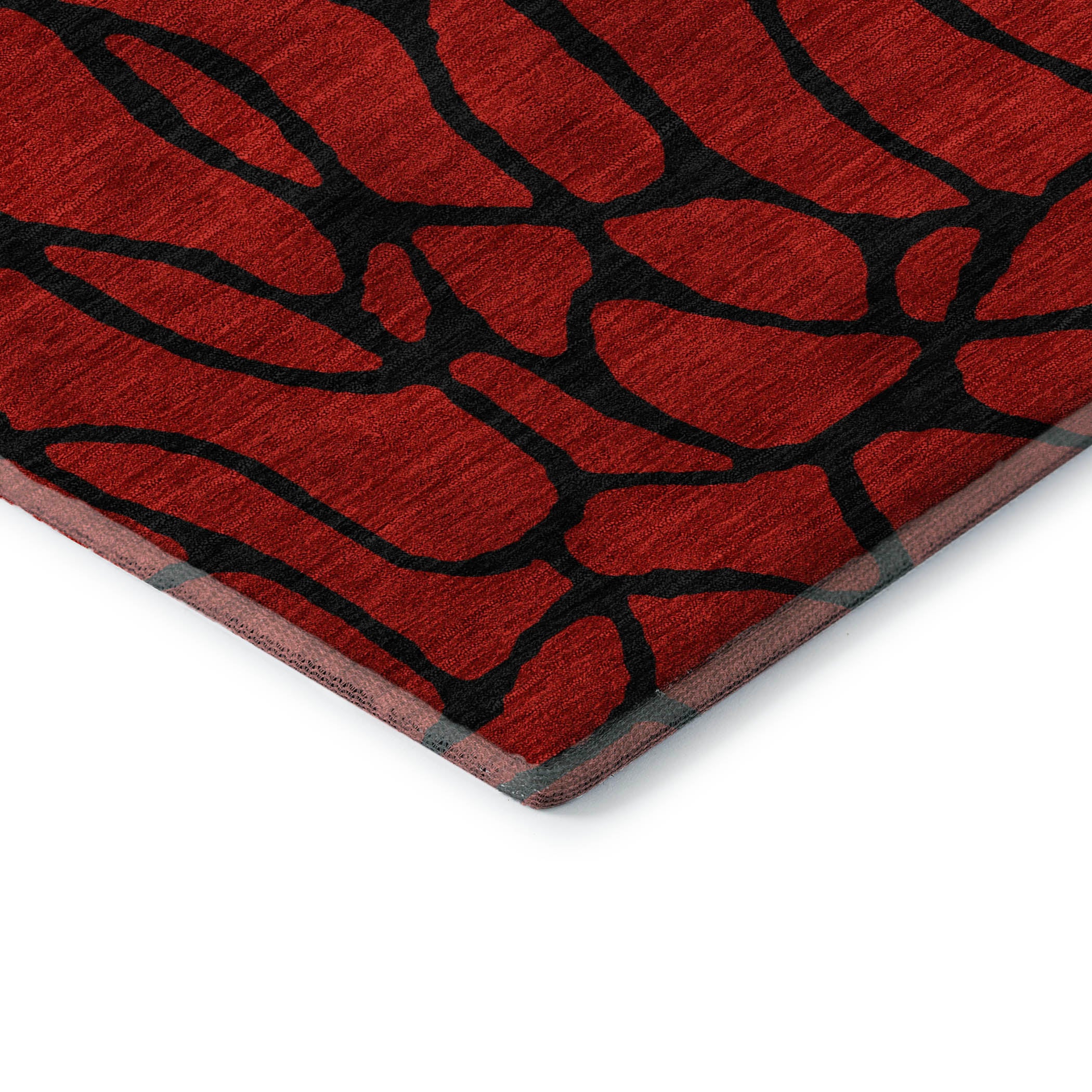 Santorini Machine Washable Transitional Red Rug 1'8" x 2'6" #shape_Rectangle