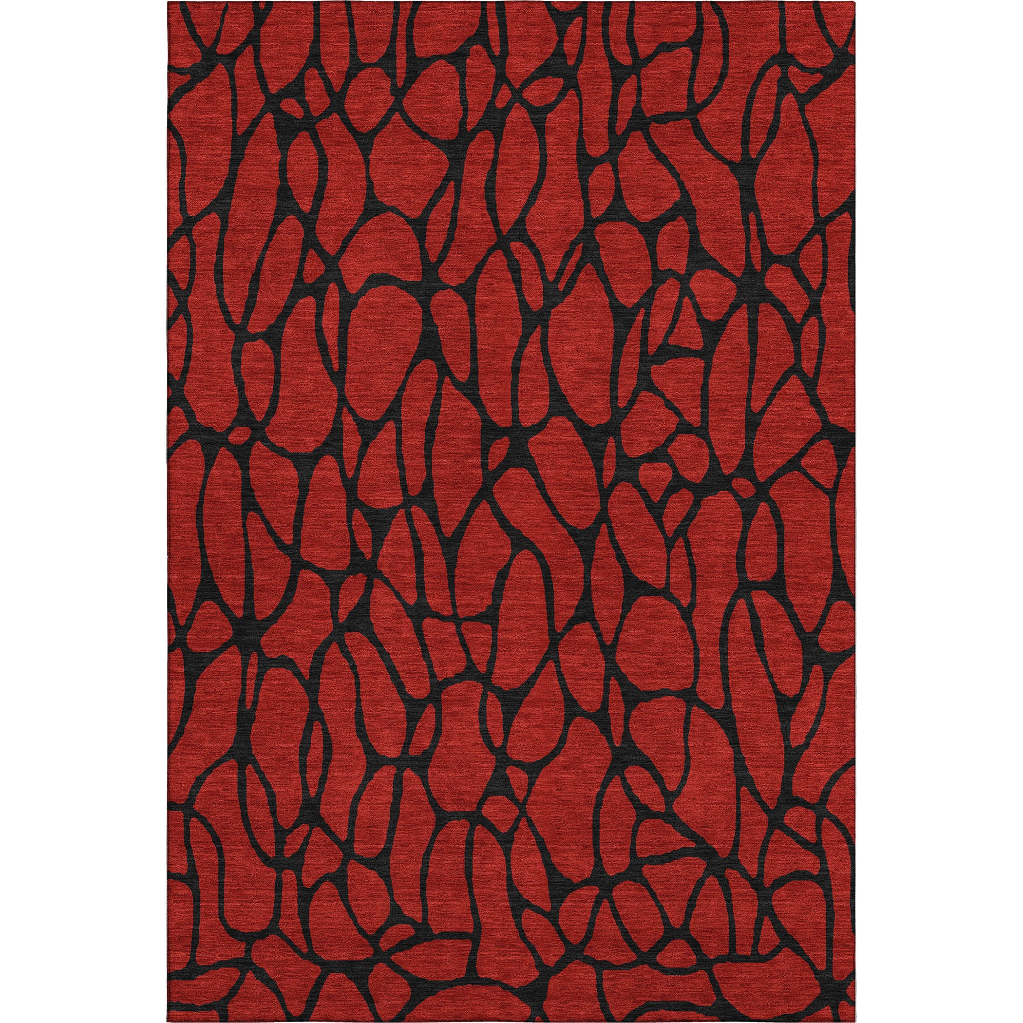 Santorini Machine Washable Transitional Red Rug 2'6" x 3'10" #shape_Rectangle