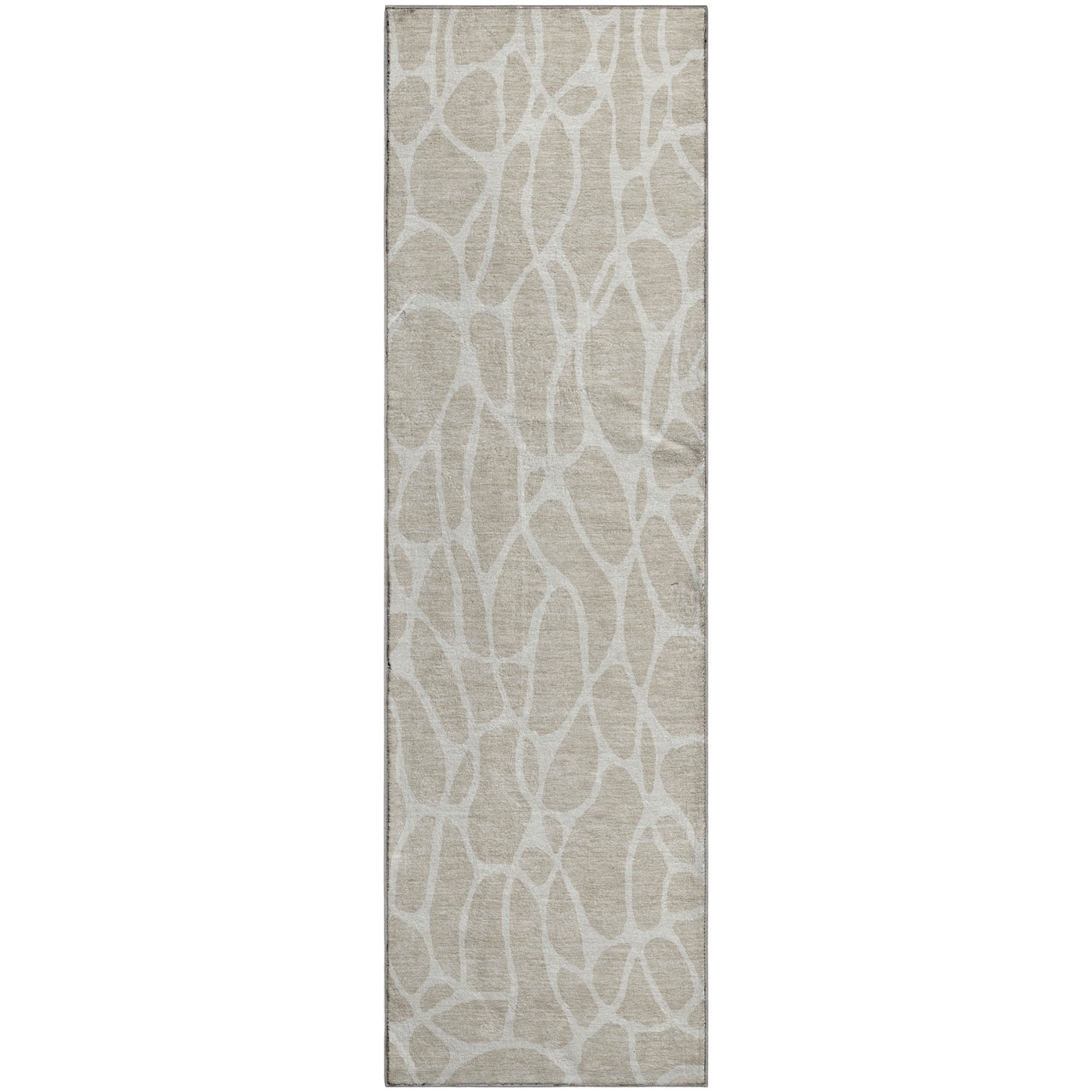 Dublin Machine Washable Transitional Beige Brown Rug 2'3" x 7'6" #shape_Runner