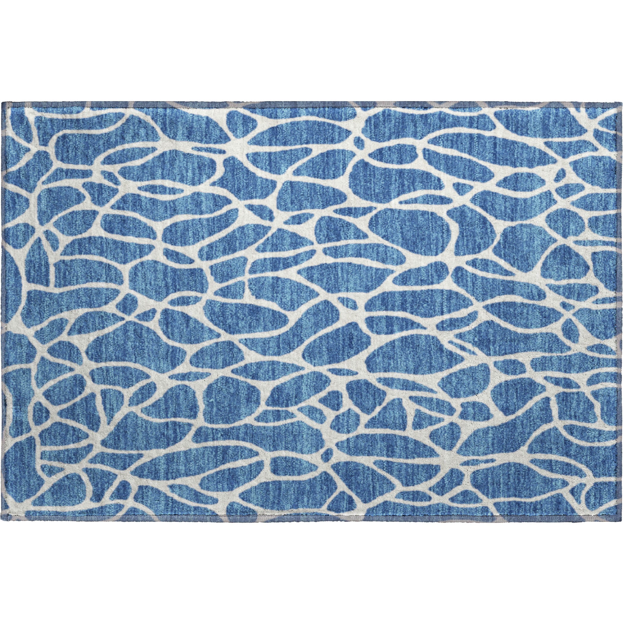 Dublin Machine Washable Transitional Blue Rug 1'8" x 2'6" #shape_Rectangle