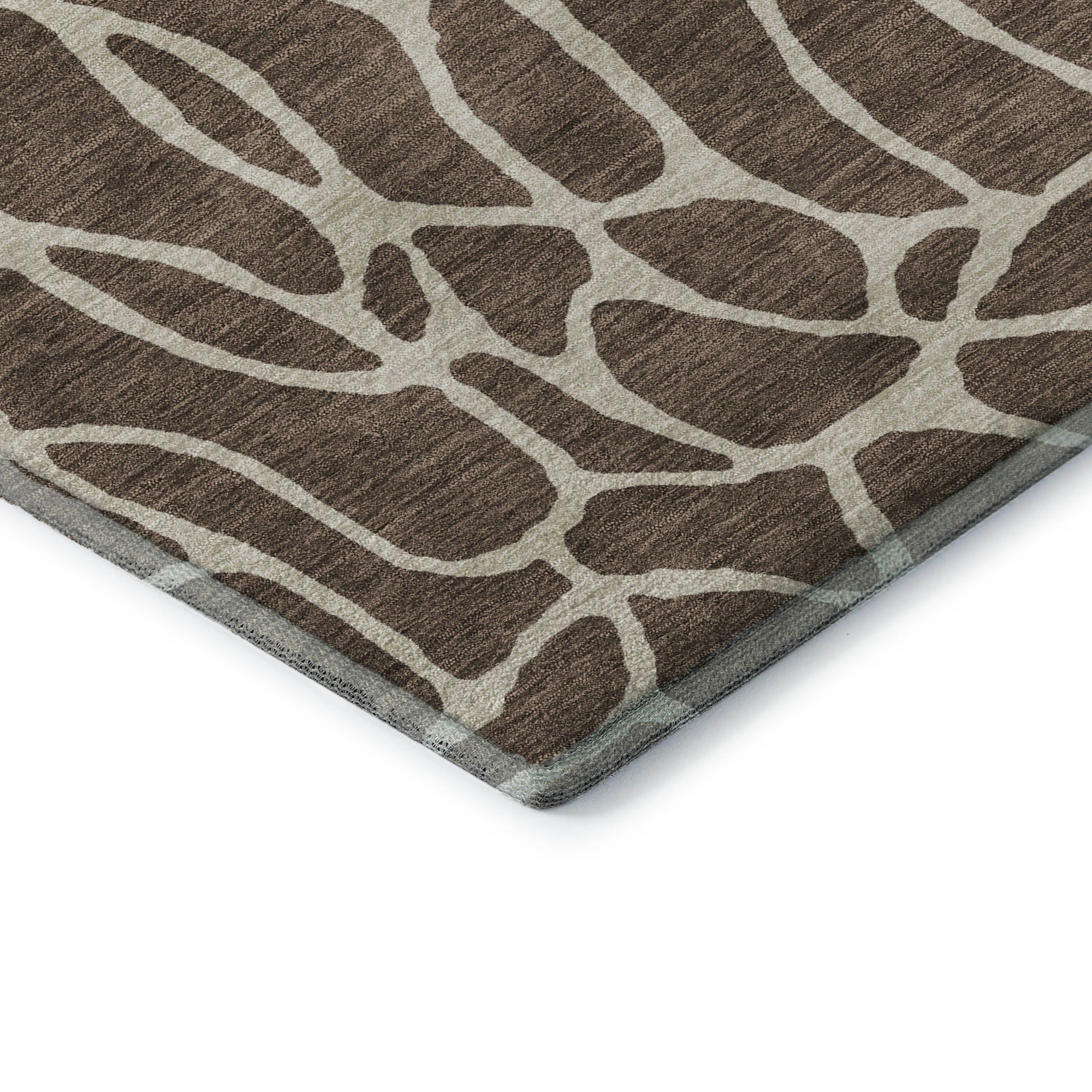 Dublin Machine Washable Transitional Fudge Brown Rug 1'8" x 2'6" #shape_Rectangle