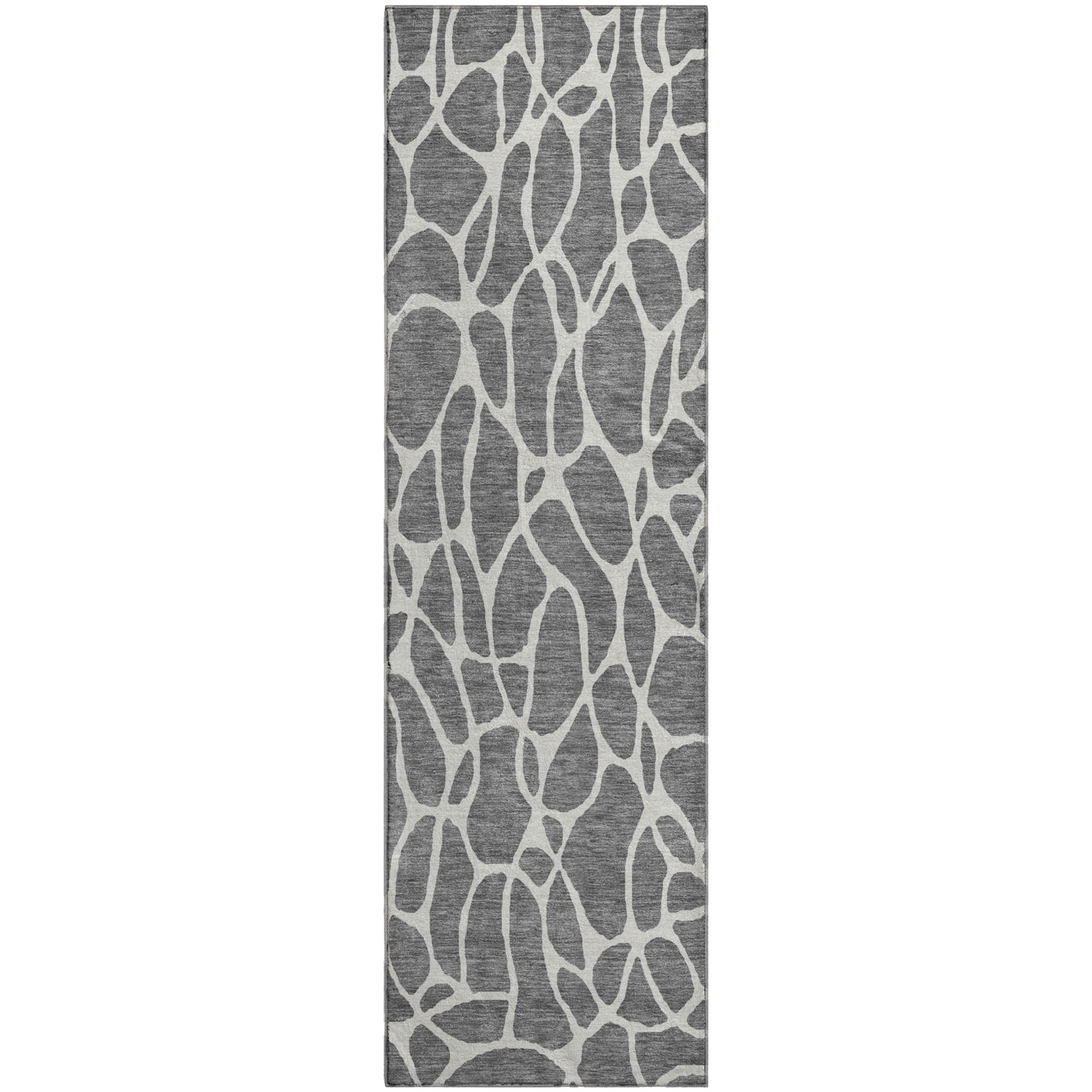 Dublin Machine Washable Transitional Gray Rug 2'3" x 7'6" #shape_Runner