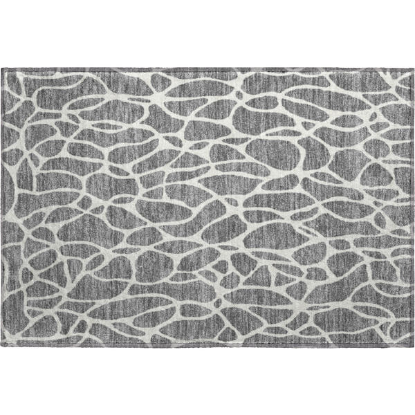 Dublin Machine Washable Transitional Gray Rug 1'8" x 2'6"
