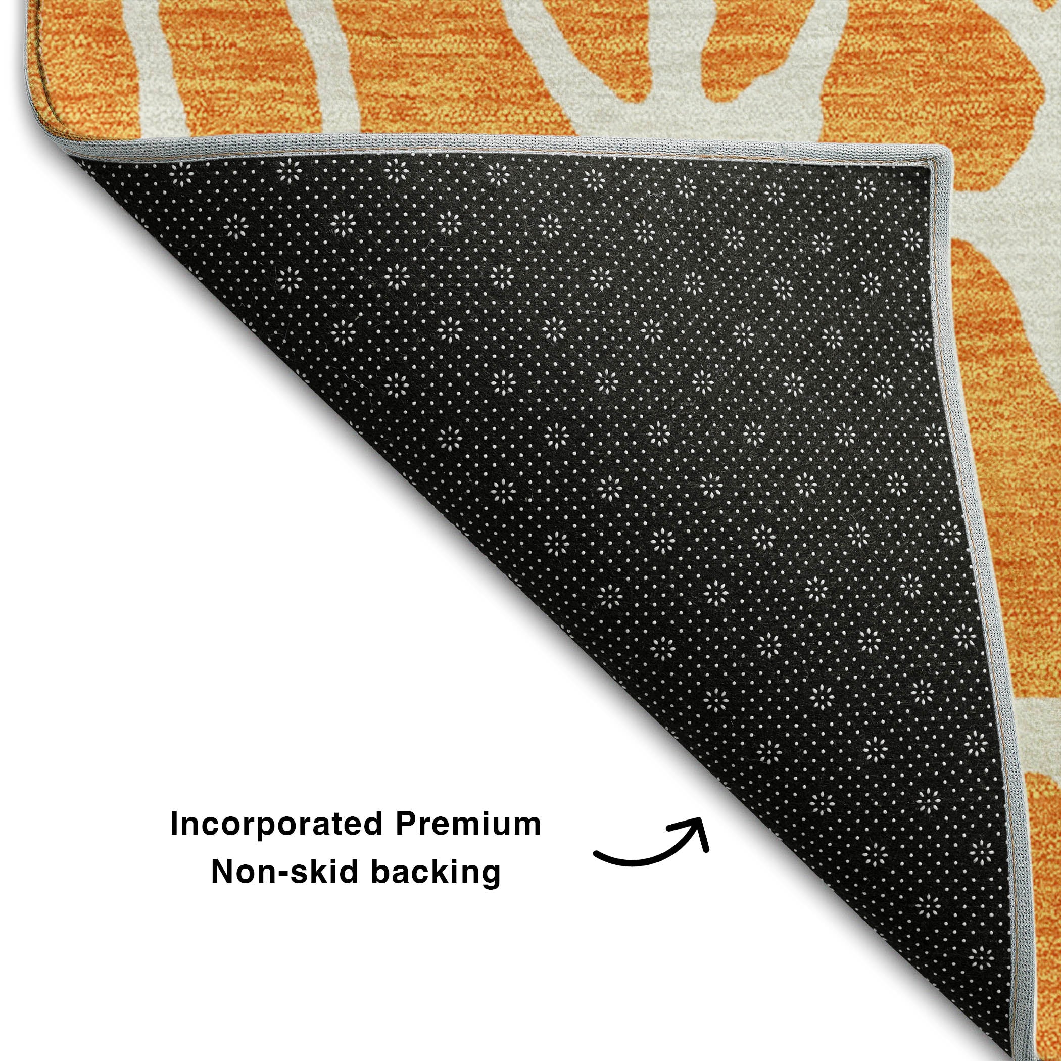 Dublin Machine Washable Transitional Orange Rug 1'8" x 2'6" #shape_Rectangle