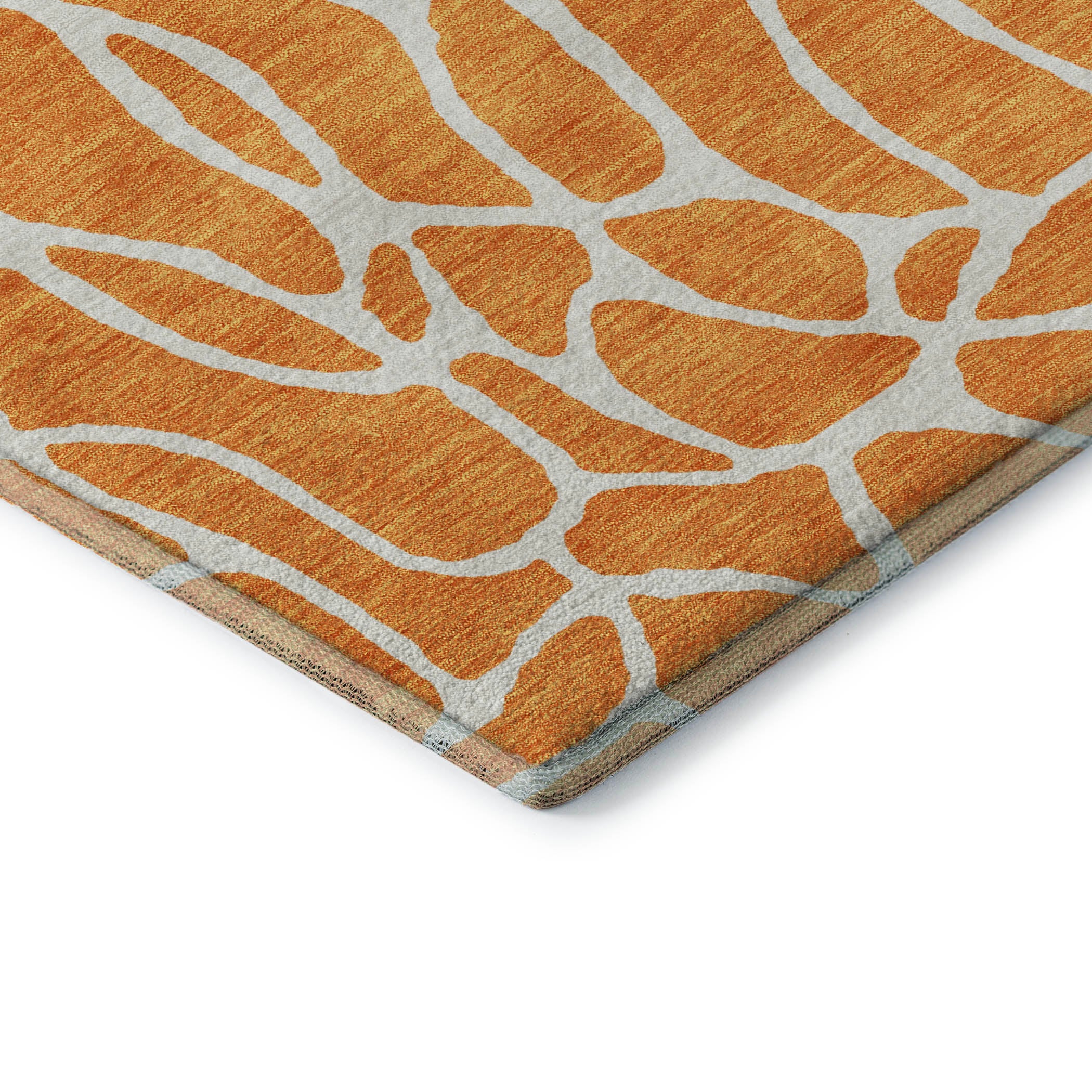 Dublin Machine Washable Transitional Orange Rug 1'8" x 2'6" #shape_Rectangle