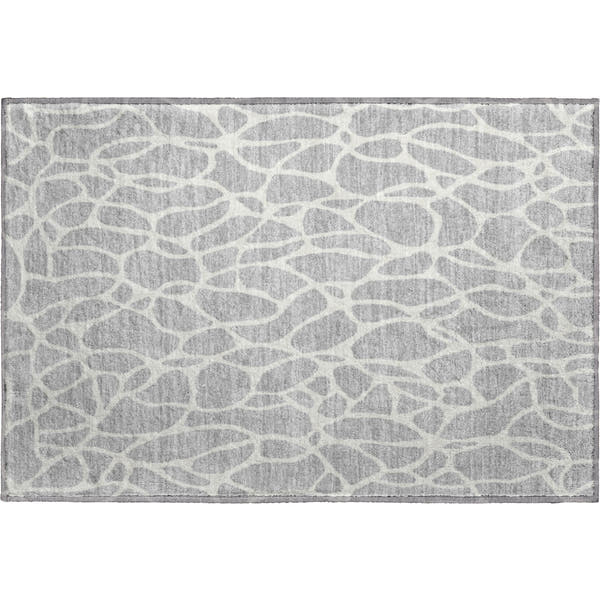 Dublin Machine Washable Transitional Silver Gray Rug 1'8" x 2'6"