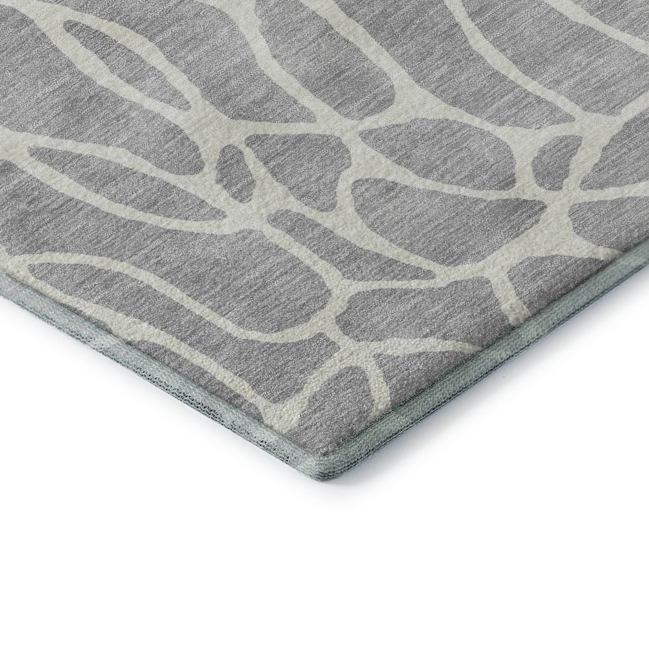 Dublin Machine Washable Transitional Silver Gray Rug 1'8" x 2'6" #shape_Rectangle