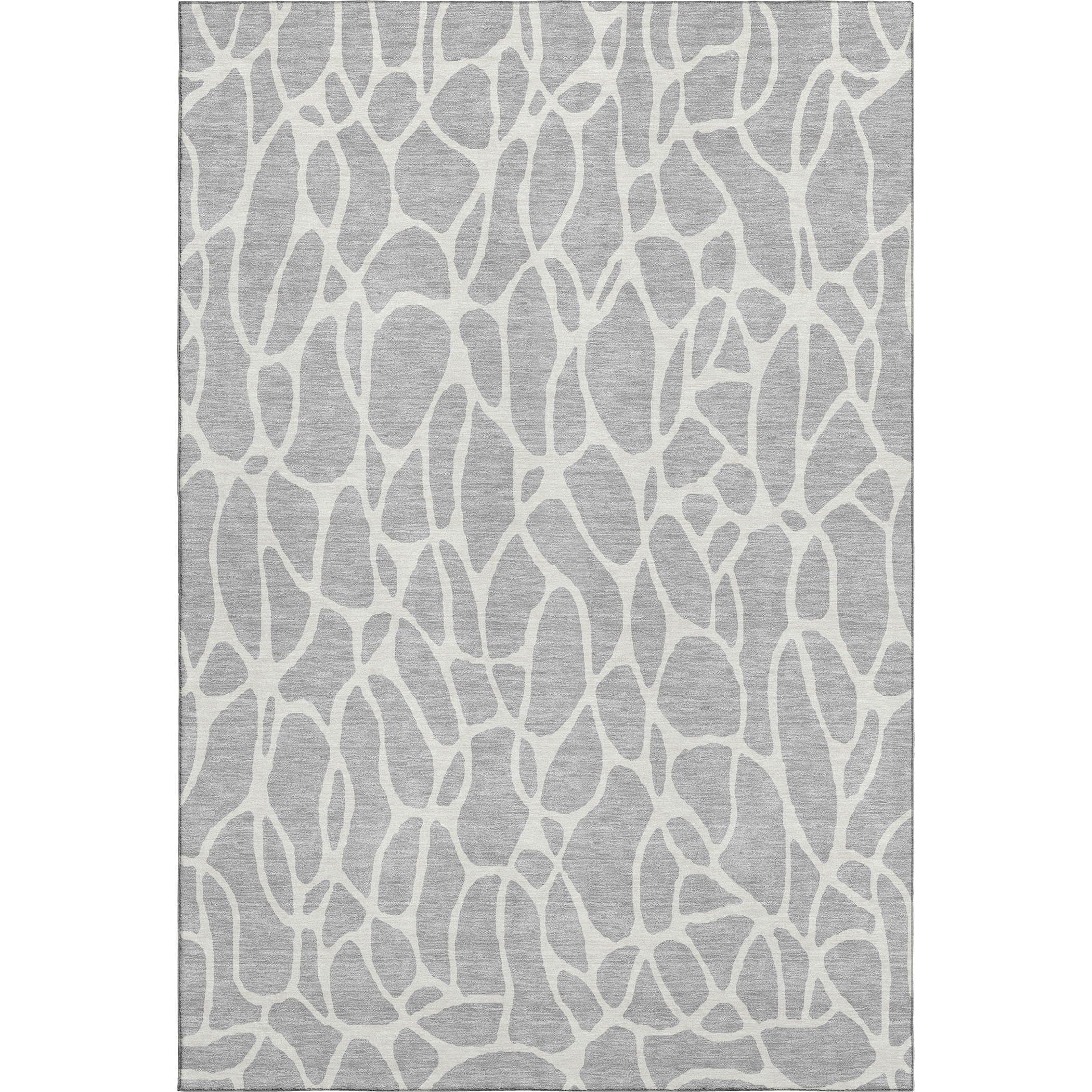 Dublin Machine Washable Transitional Silver Gray Rug 2'6" x 3'10" #shape_Rectangle