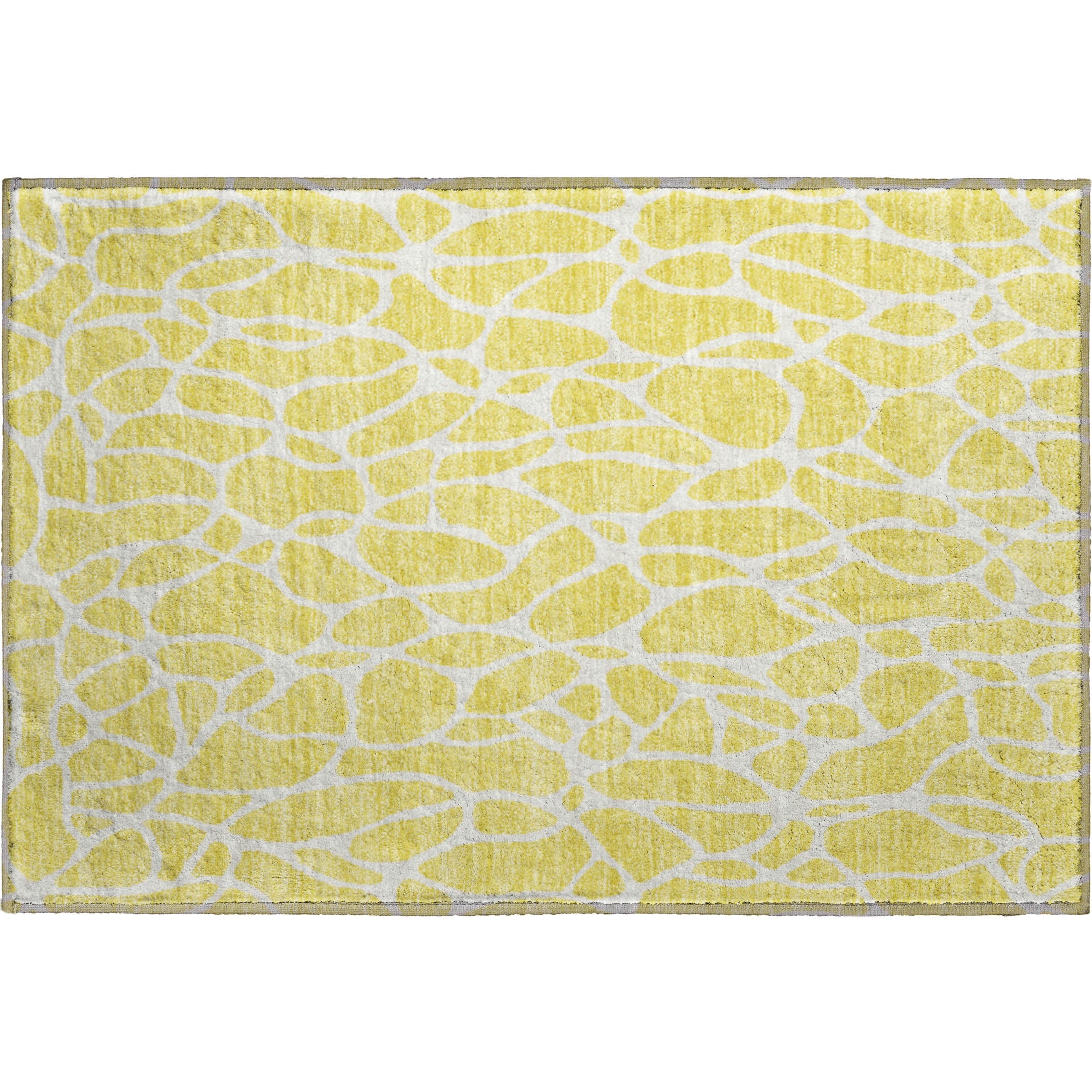 Dublin Machine Washable Transitional Yellow Gold Rug 1'8" x 2'6" #shape_Rectangle