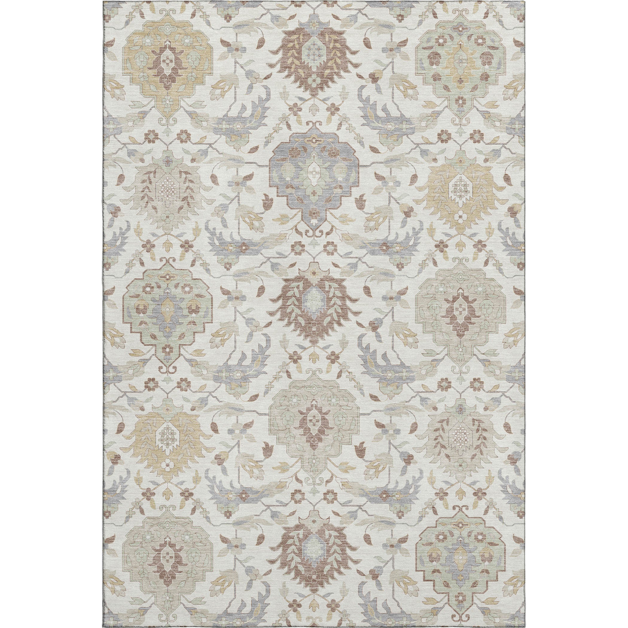 Lisbon Machine Washable Traditional Ivory Rug 2'6" x 3'10" #shape_Rectangle