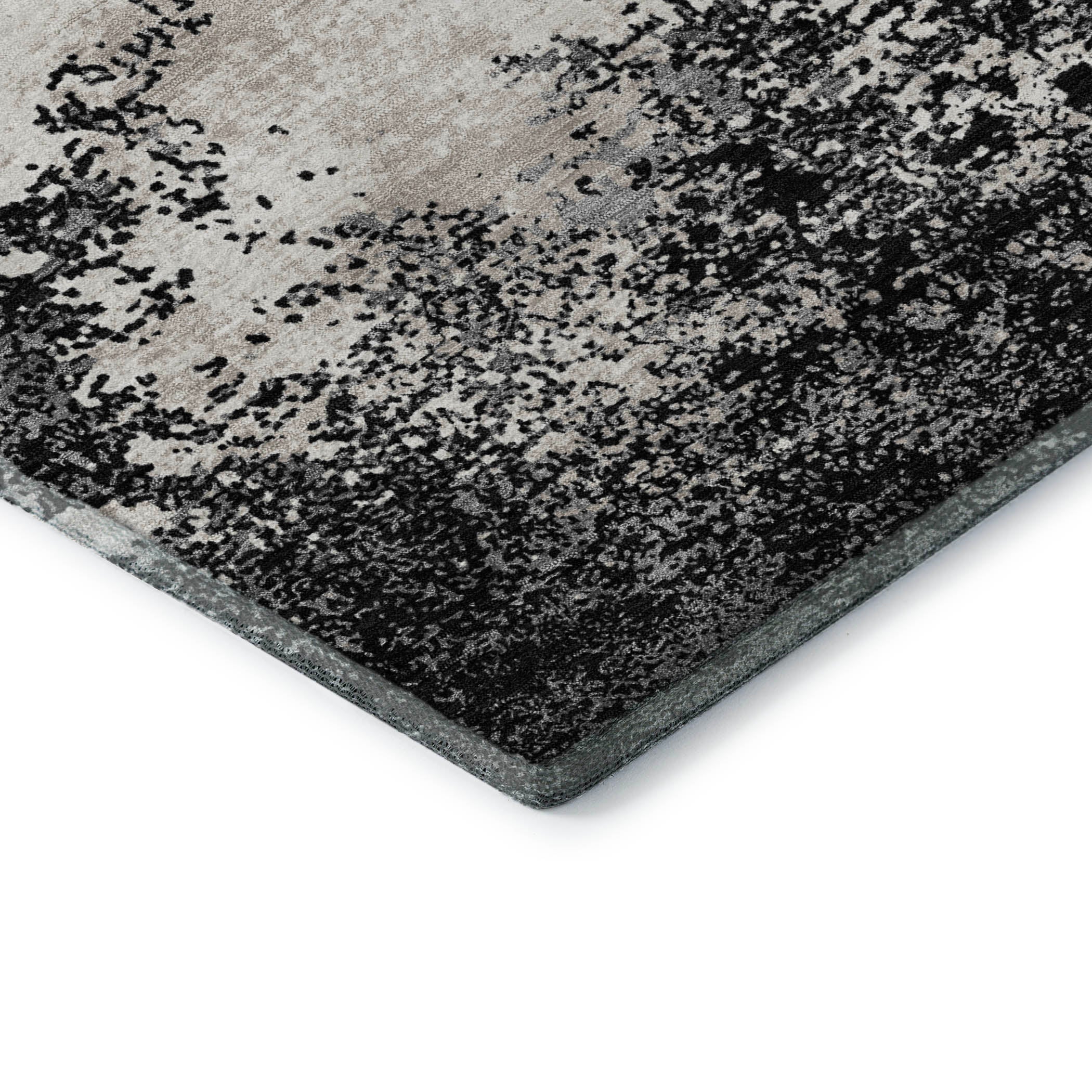 Dublin Machine Washable Transitional Black Rug 1'8" x 2'6" #shape_Rectangle