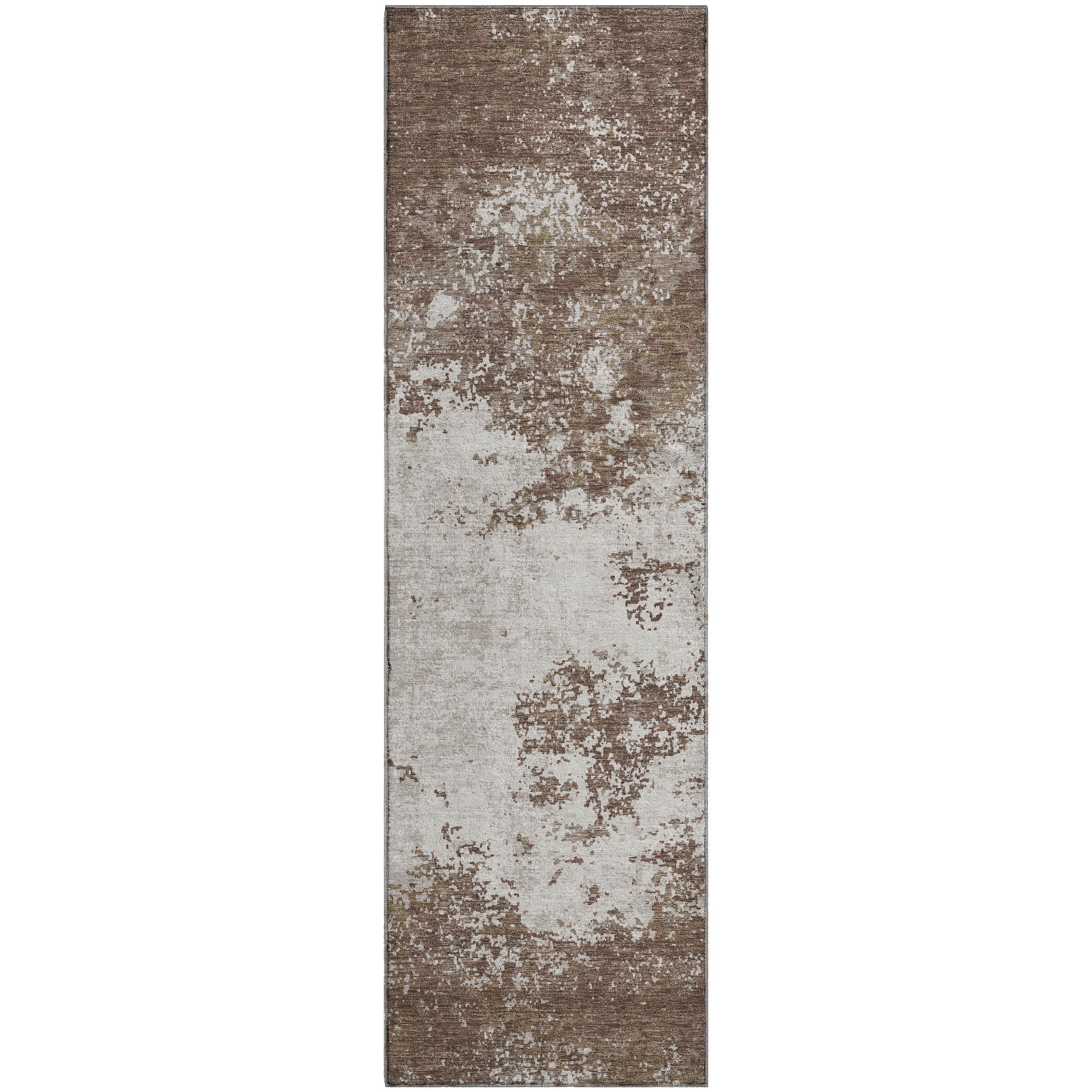 Dublin Machine Washable Transitional Brown Rug 2'3" x 7'6" #shape_Runner