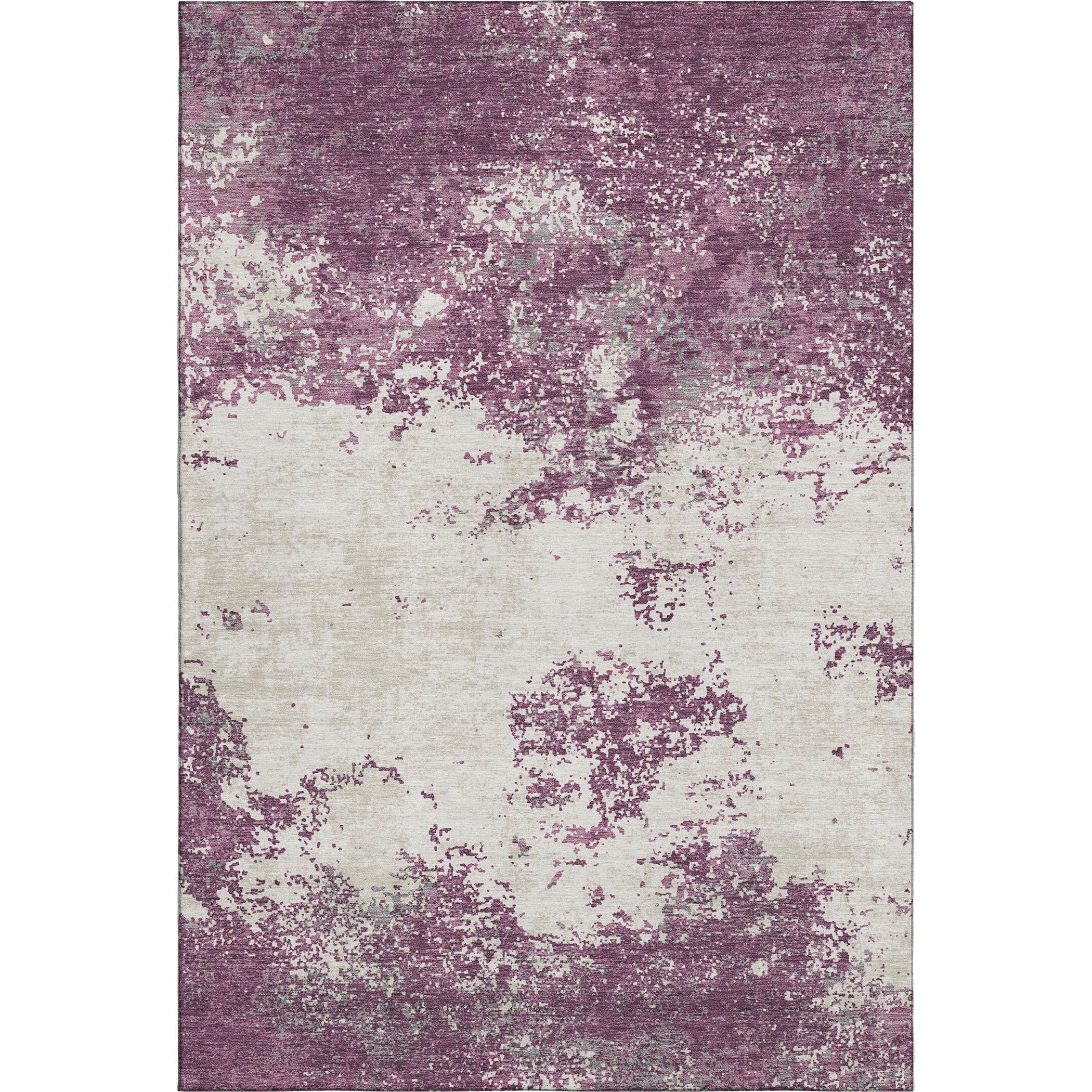 Dublin Machine Washable Transitional Eggplant Purple Rug 2'6" x 3'10" #shape_Rectangle