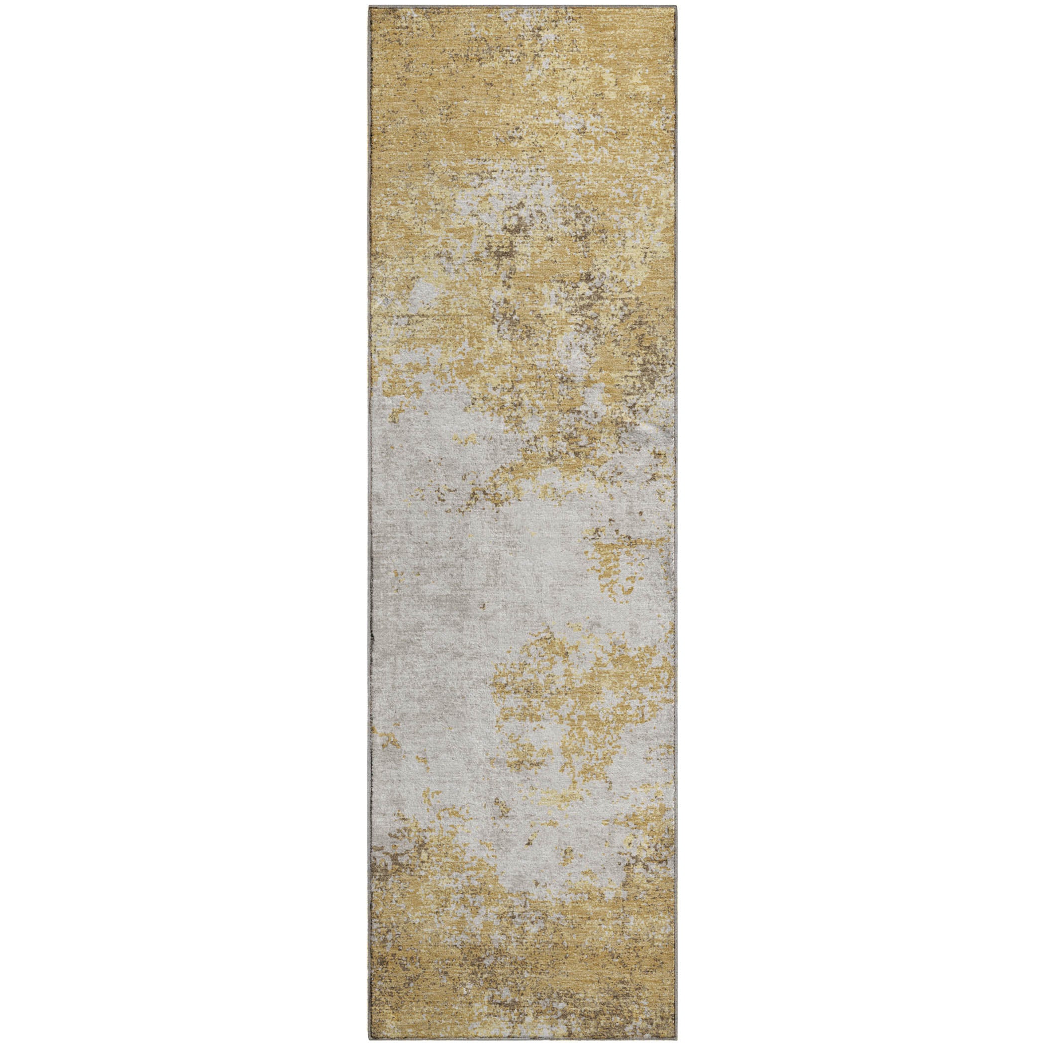 Dublin Machine Washable Transitional Gold Rug 2'3" x 7'6" #shape_Runner