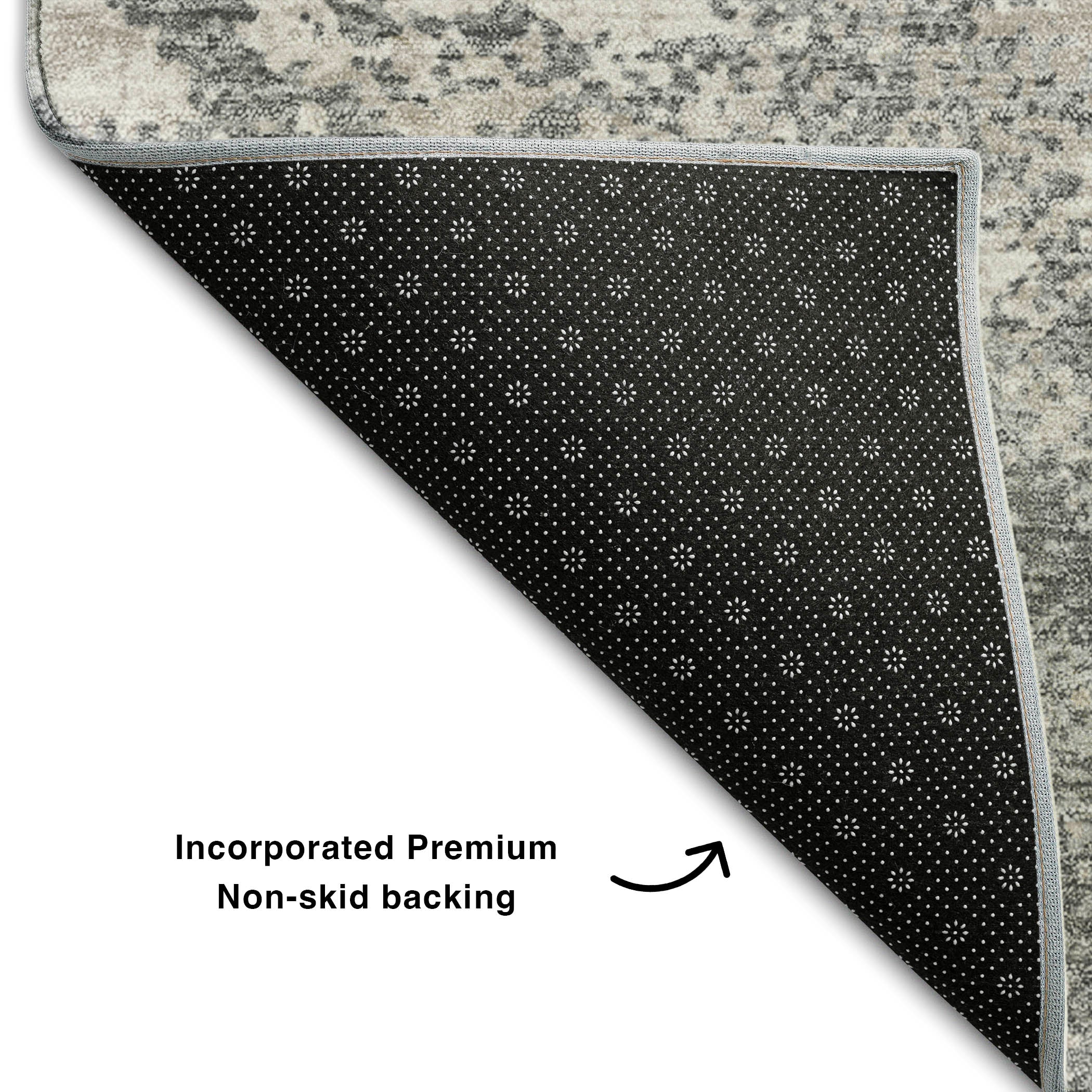 Dublin Machine Washable Transitional Gray Rug 1'8" x 2'6" #shape_Rectangle