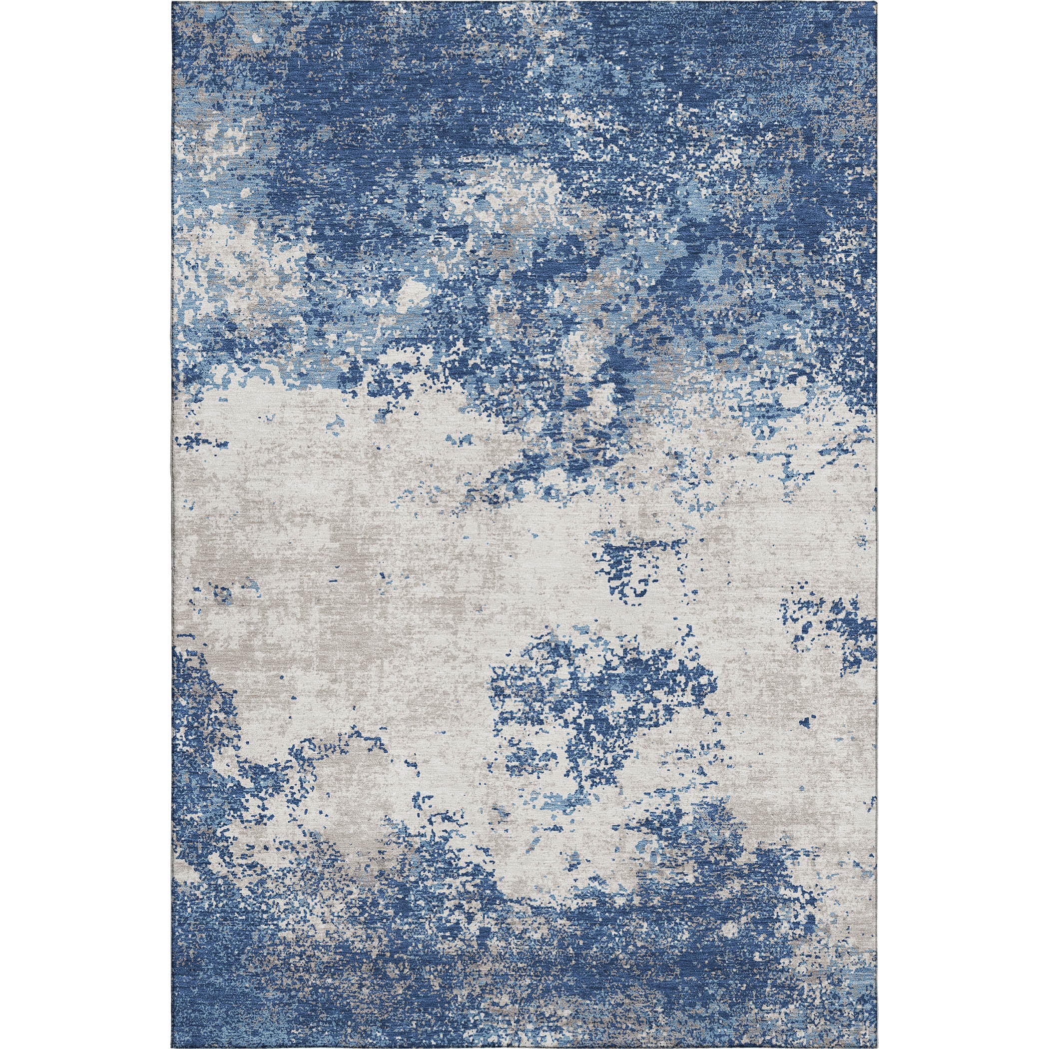 Dublin Machine Washable Transitional Navy Blue Rug 2'6" x 3'10" #shape_Rectangle