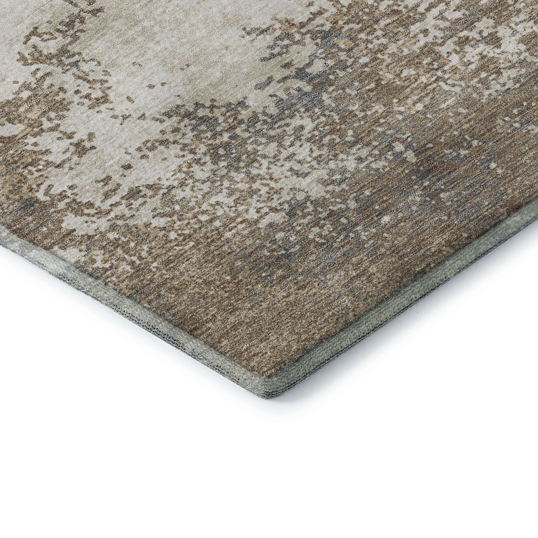 Dublin Machine Washable Transitional Taupe Brown Rug 1'8" x 2'6" #shape_Rectangle