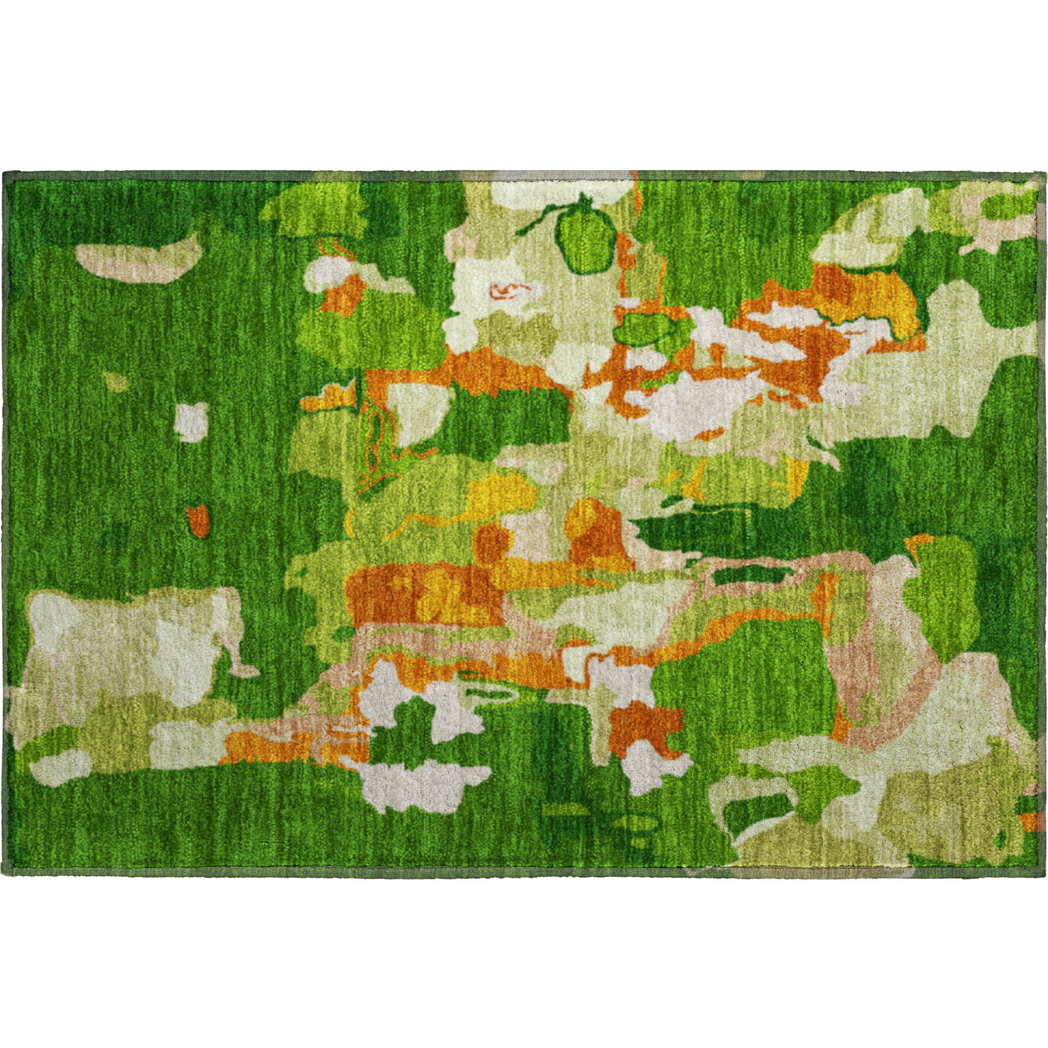 Lisbon Machine Washable Transitional Green Rug 1'8" x 2'6" #shape_Rectangle